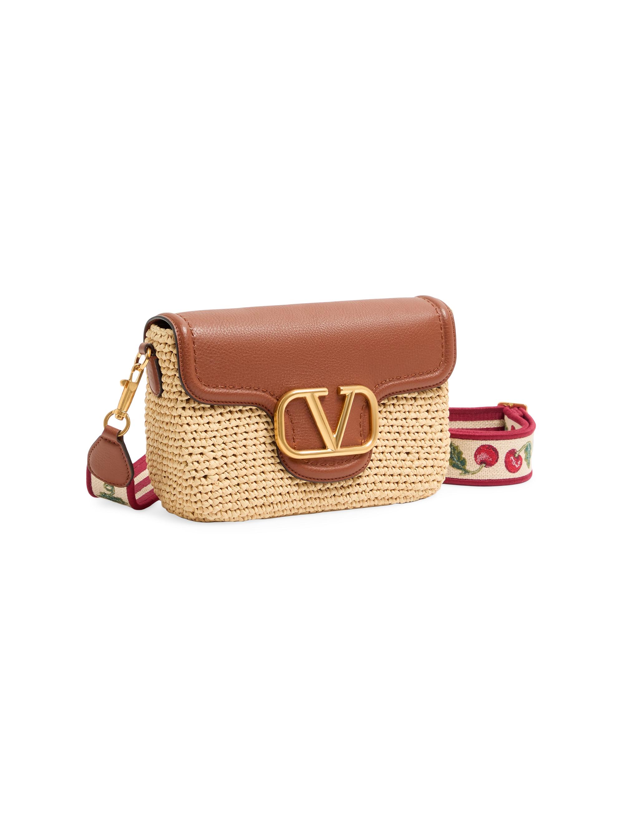 Valentino Garavani All time Shoulder Bag in Raffia and Grainy