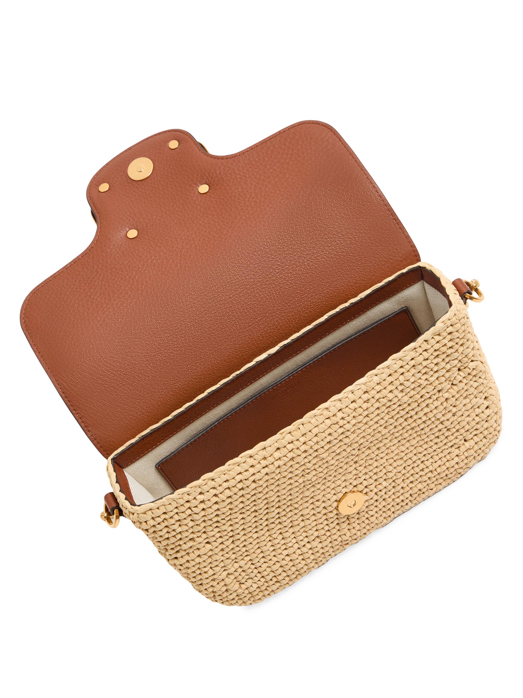 Valentino Garavani All time Shoulder Bag in Raffia and Grainy