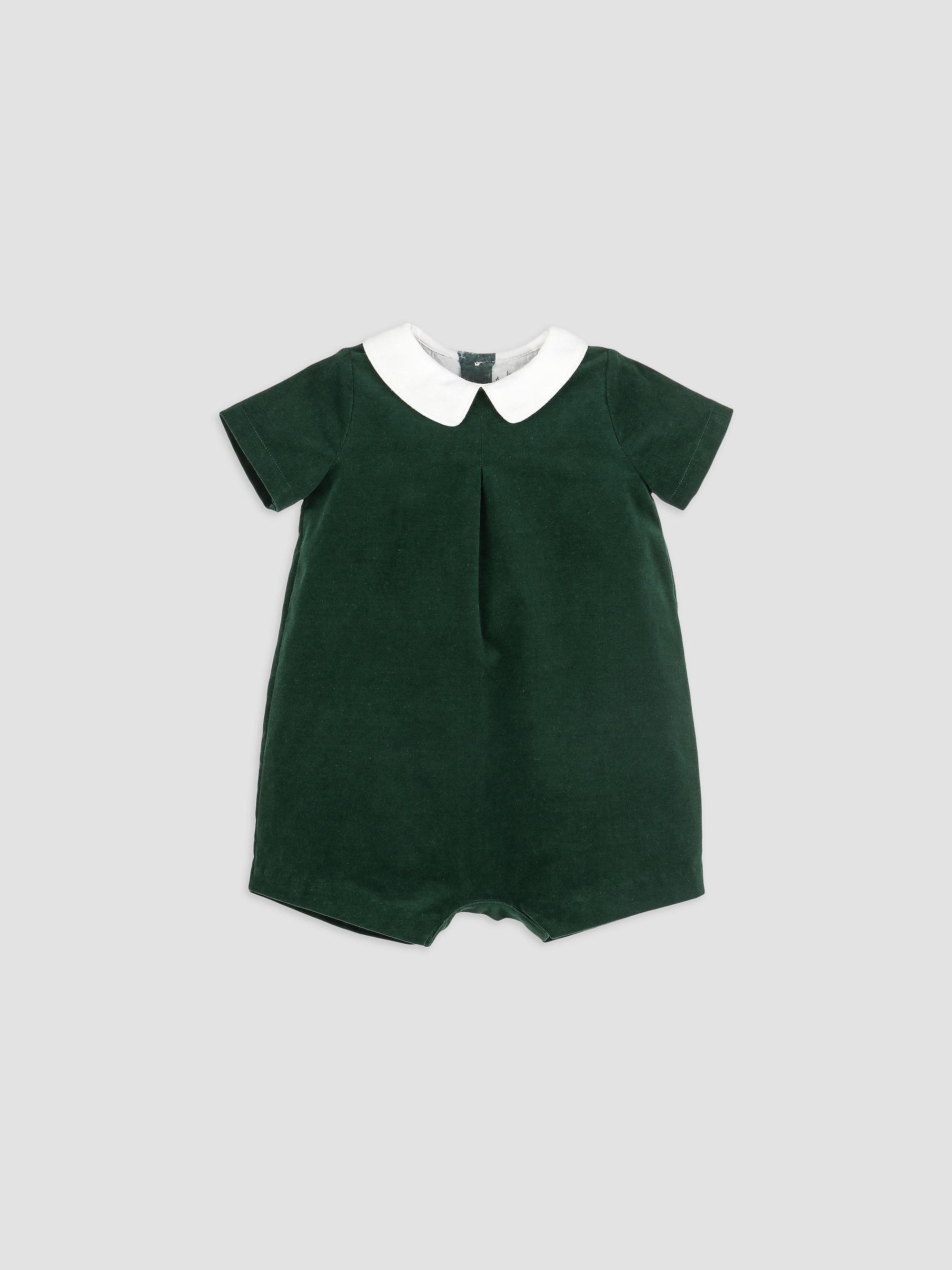 luli and me green velvet dress & Baby Girl's Miller Embroidered emerald green velvet dress