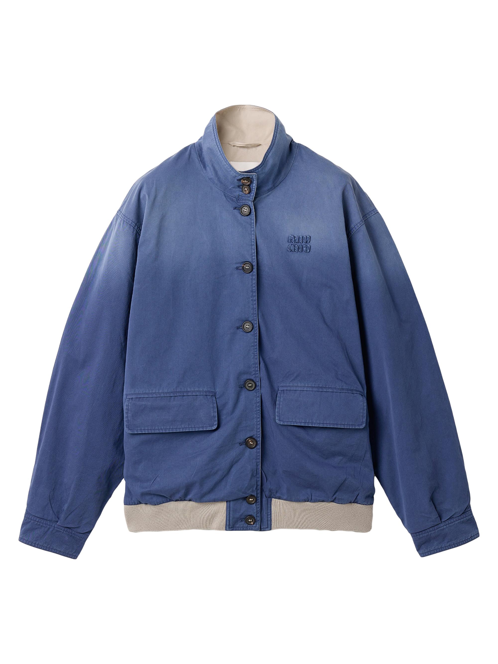 Miu Miu Women's Old Washed Twill Blouson Jacket - Blue