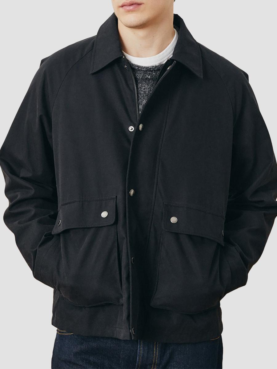 Corridor Men's Waxed Cotton-blend Zip-front Trail Jacket In Black