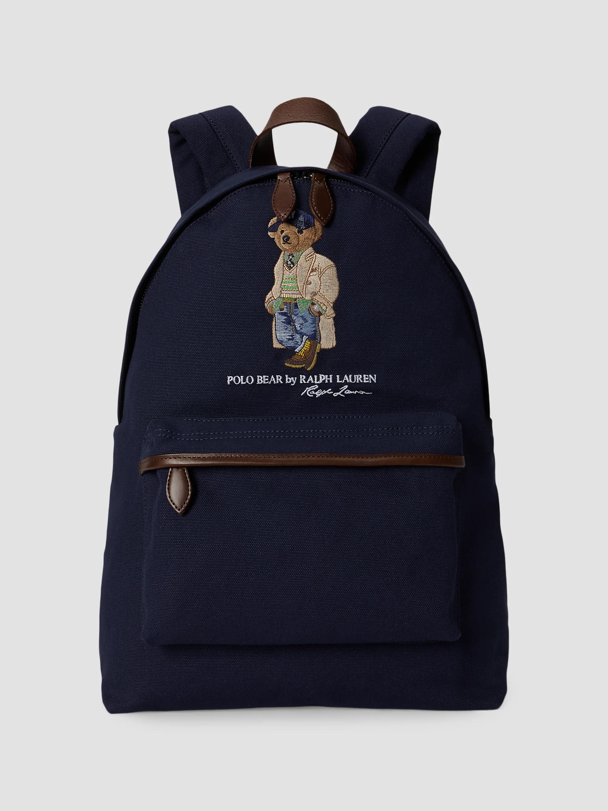 Polo Ralph Lauren Large Embroidered Polo Bear Cotton Canvas