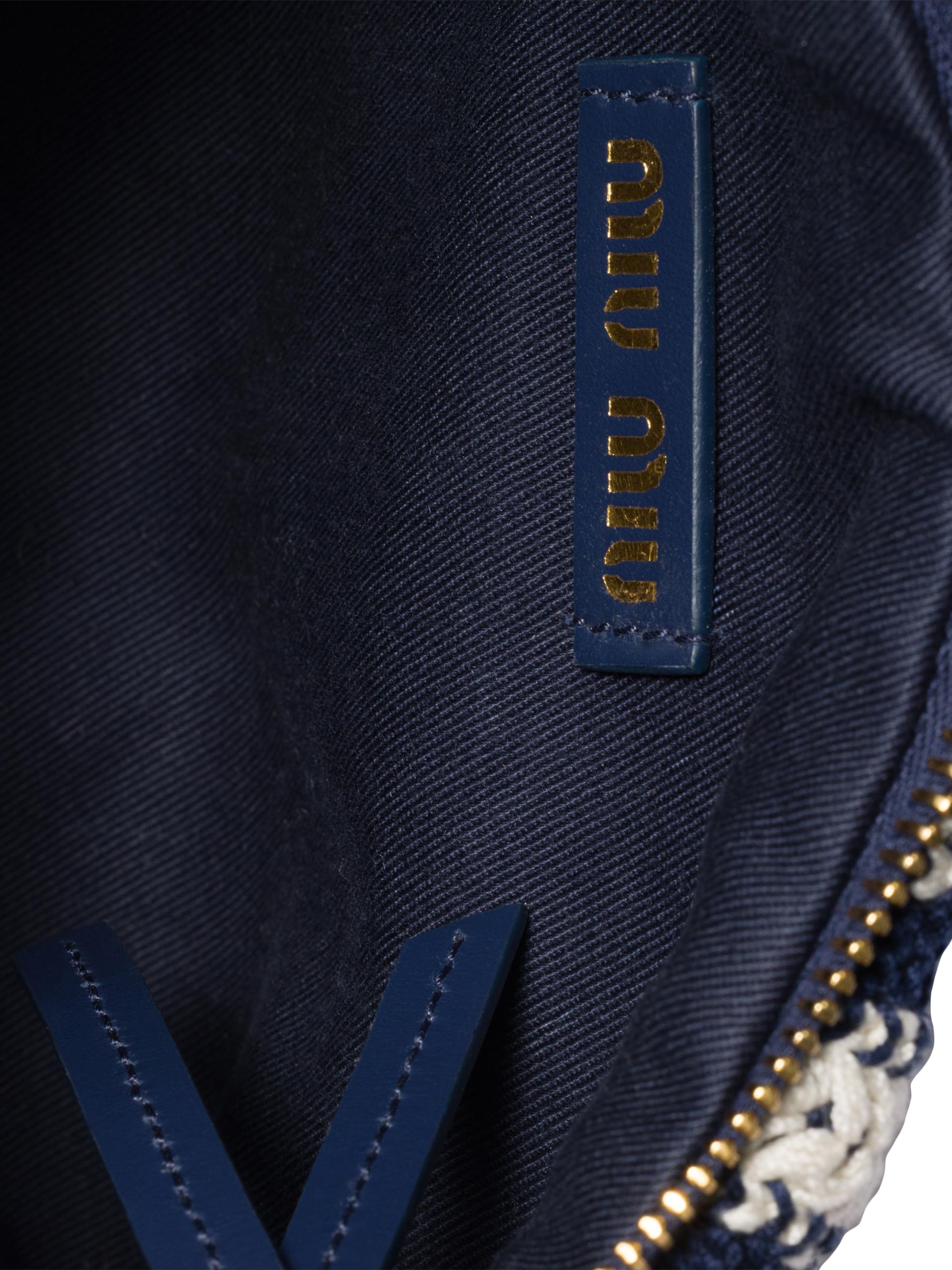 Miu Miu Crochet and Leather Pouch | Saks Fifth Avenue