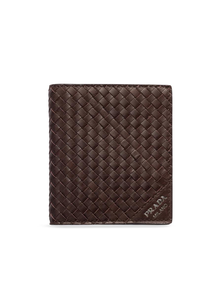 Prada Men's Leather Wallet In Brown