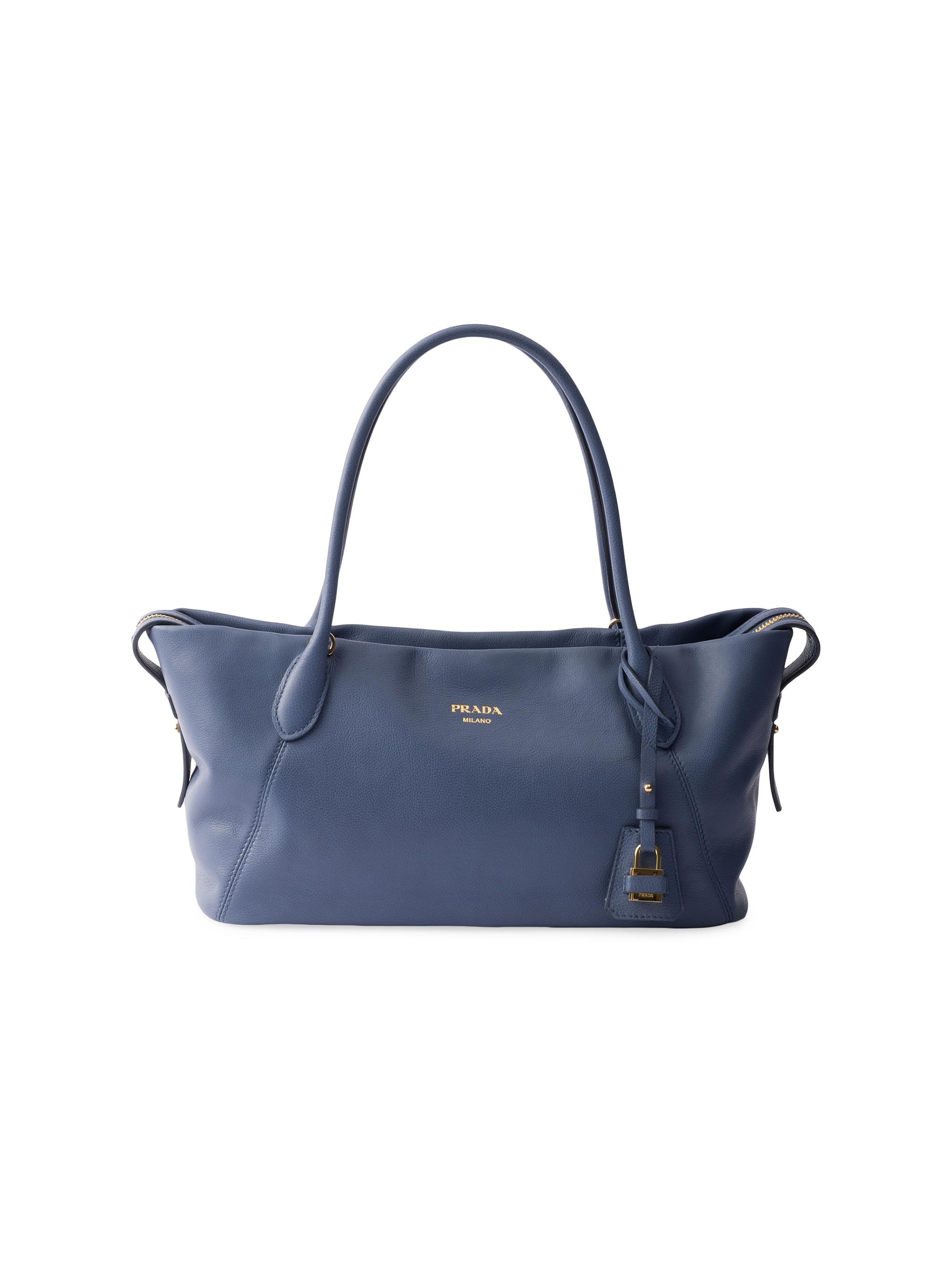 Prada Women's Leather Top Handle Bag - Blue