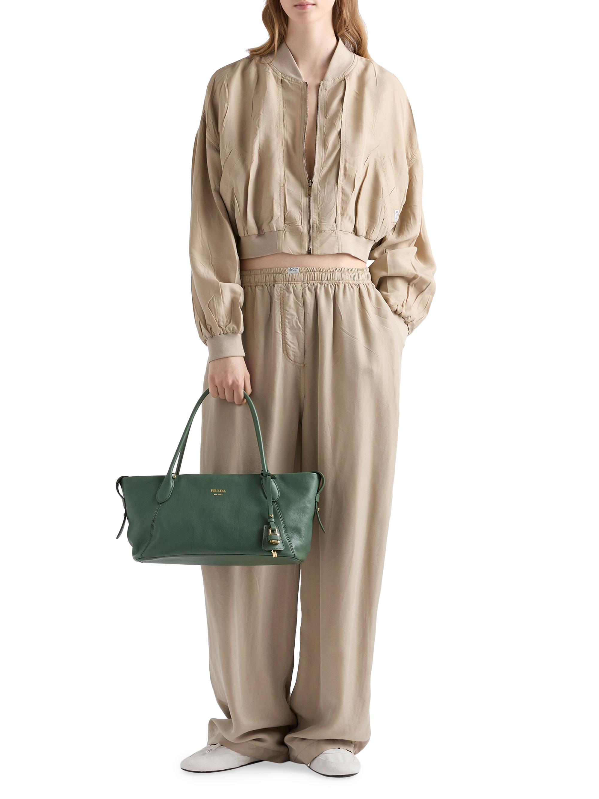 Prada Women's Leather Top Handle Bag - Green