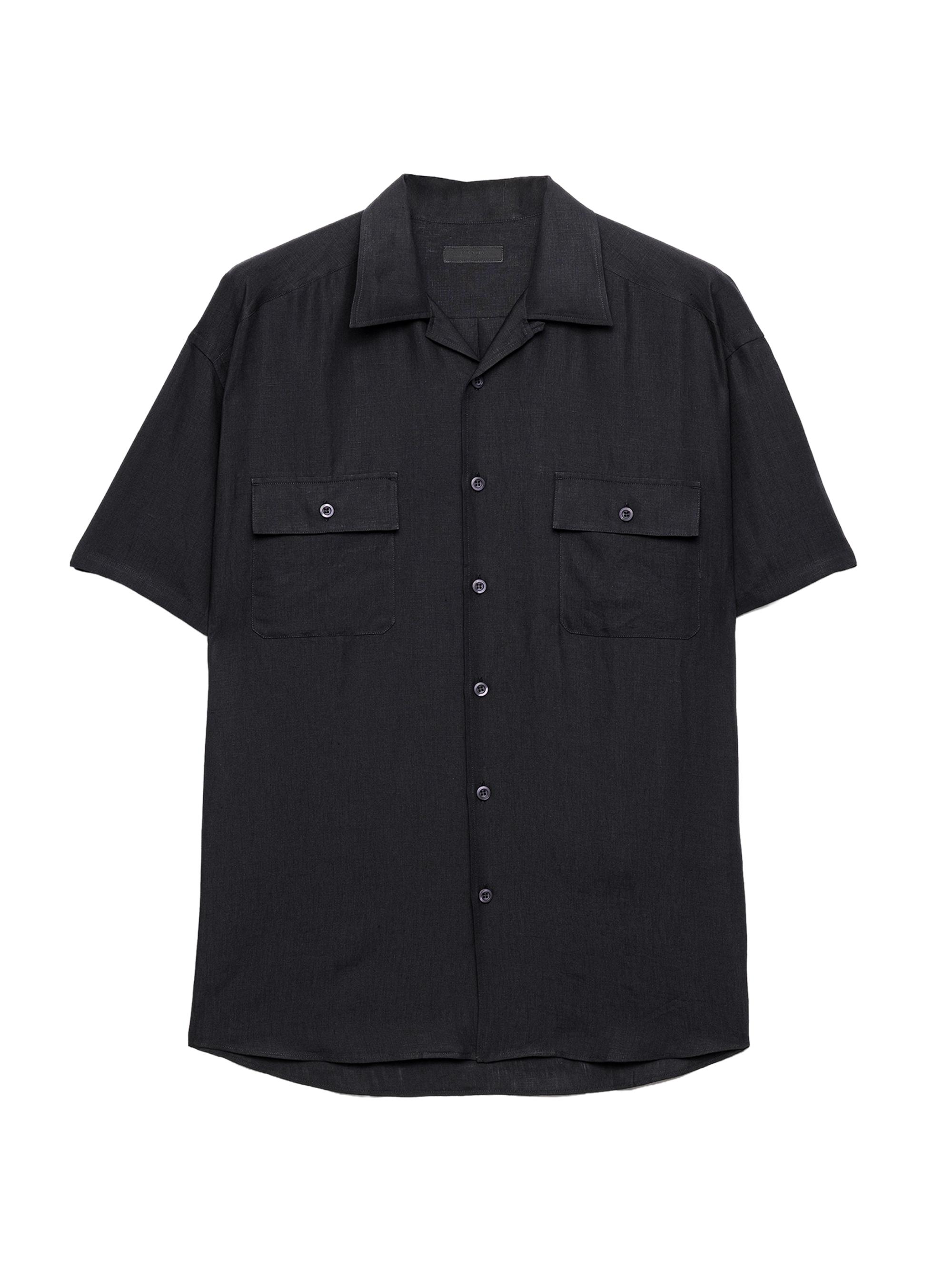 Prada Men's Linen Shirt - Black