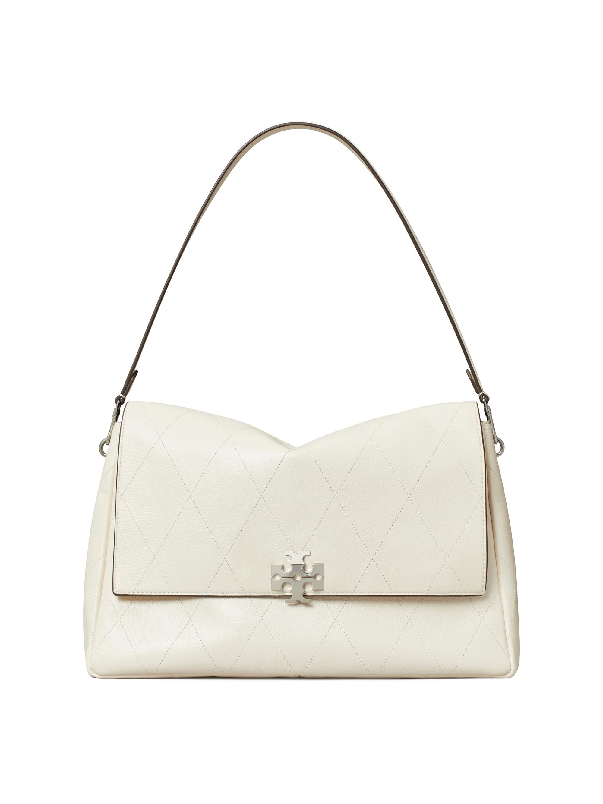 Tory Burch Women's Charlie  Quilted Leather Shoulder Bag - Light Cream