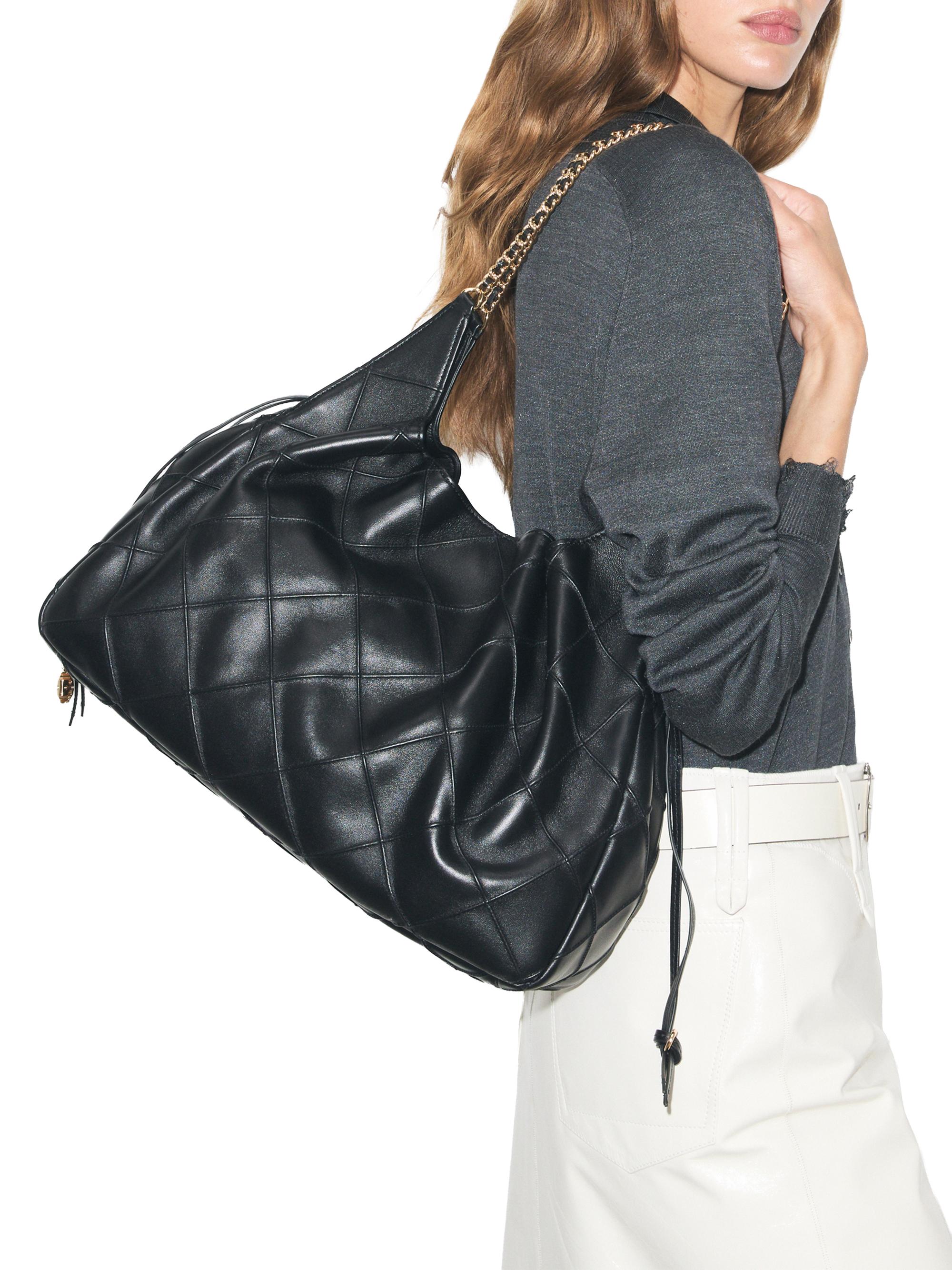 Tory Burch Women's Fleming  Quilted Leather Tote Bag - Black | Thumbnail 2