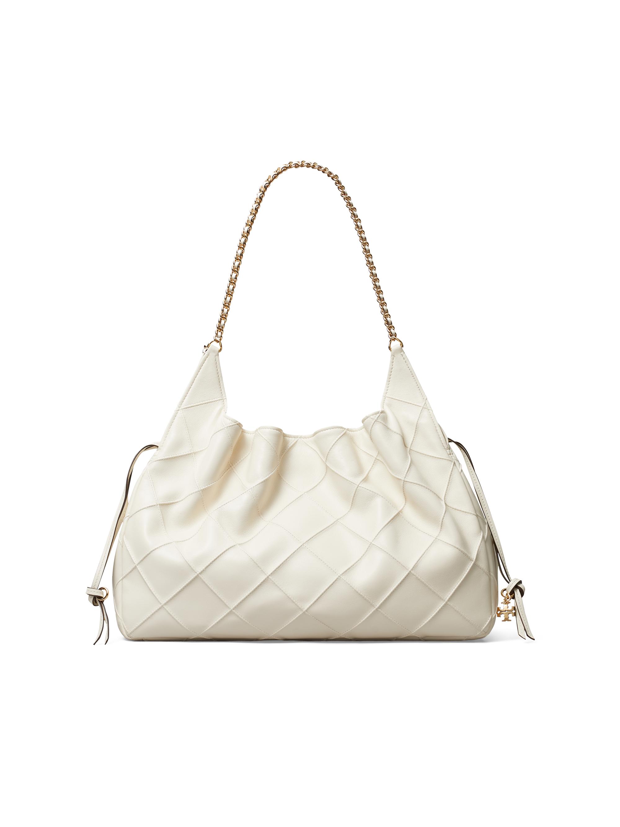 Tory Burch Women's Fleming  Quilted Leather Tote Bag - Light Cream