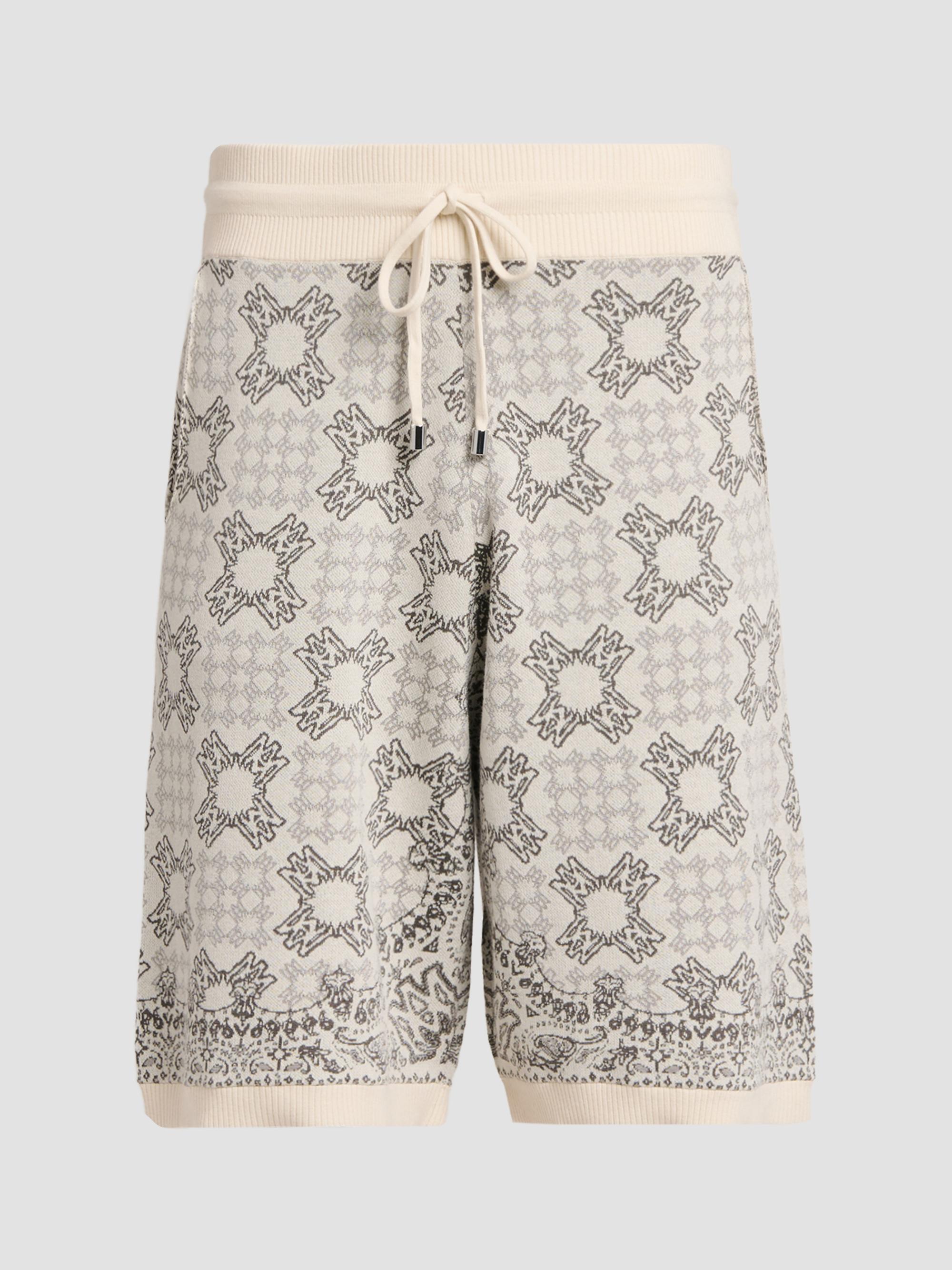 Amiri Men's Printed Logo Monogram Cotton-Blend Drawstring Shorts - Alabaster | Thumbnail 6
