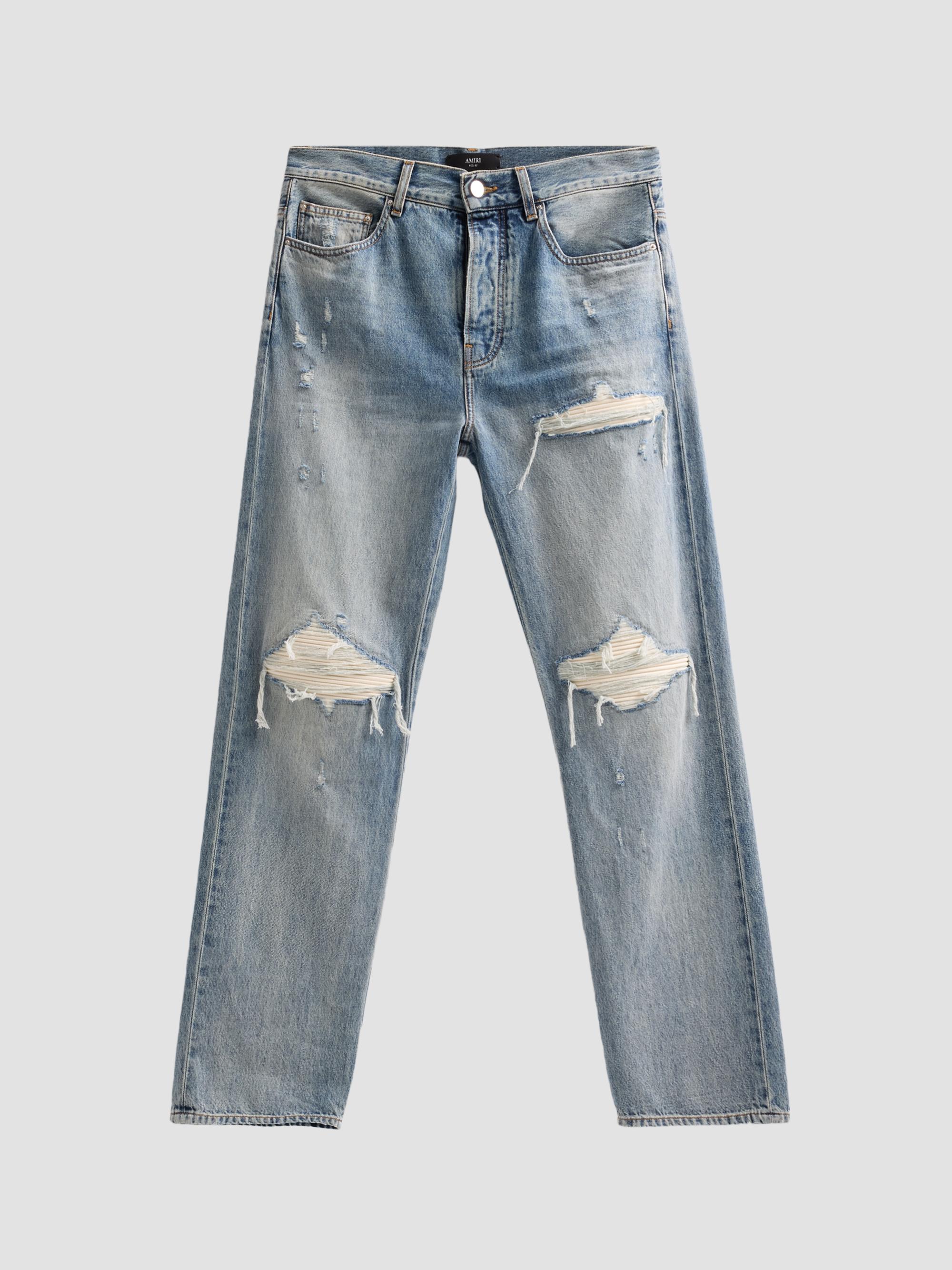 Amiri Mx1 Suede Moto Straight-Fit Jeans | Saks Fifth Avenue