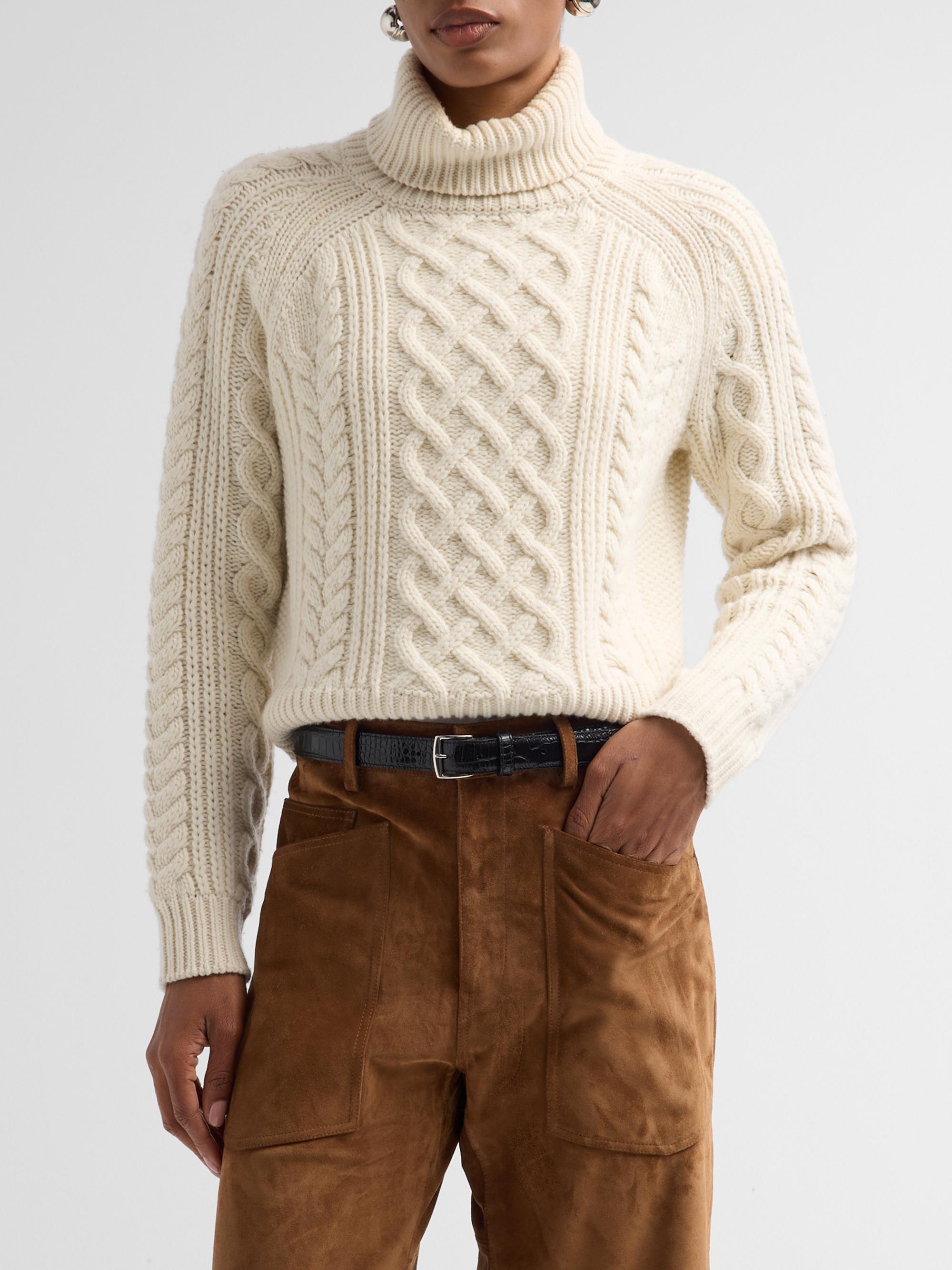 Ezren Wool Cable-Knit Sweater
