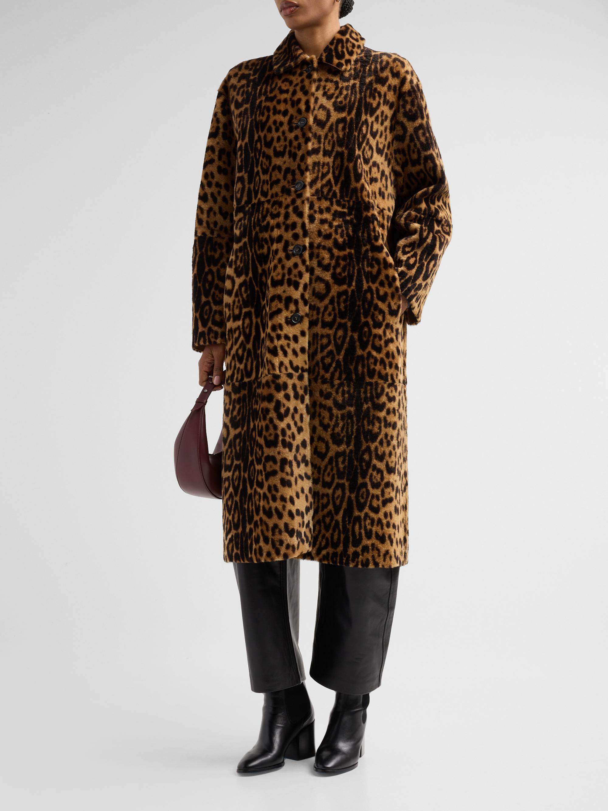 Nili Lotan Davelle Leopard Faux Fur Coat, photo 4 of 5