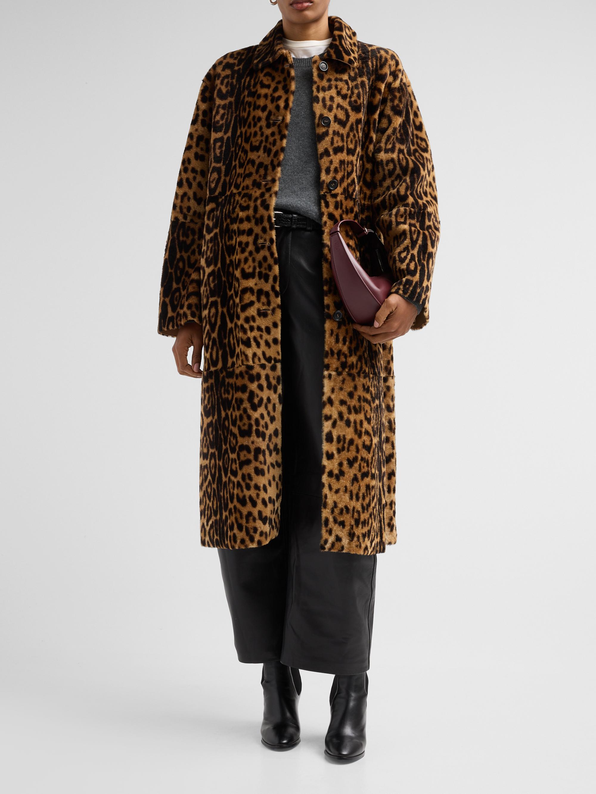 Nili Lotan Davelle Leopard Faux Fur Coat, photo 2 of 5