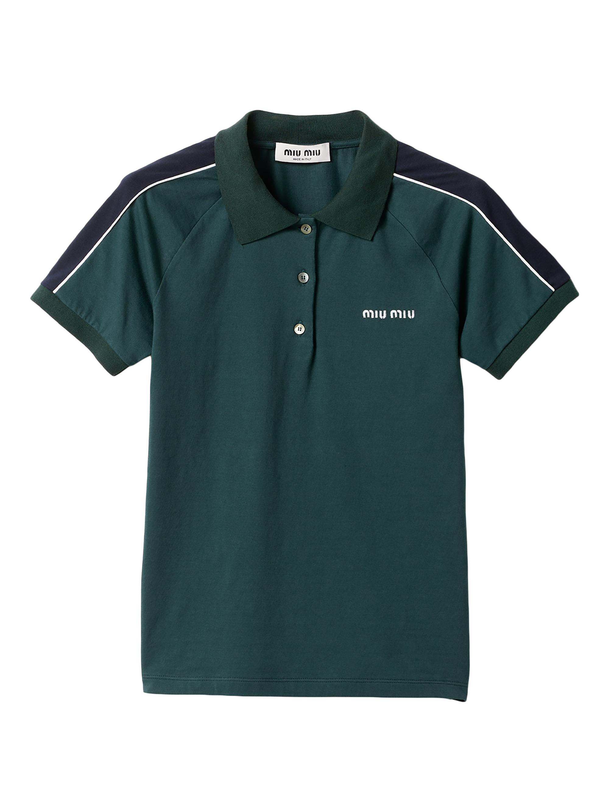 Miu Miu Women's Cotton Jersey Polo Shirt - Green