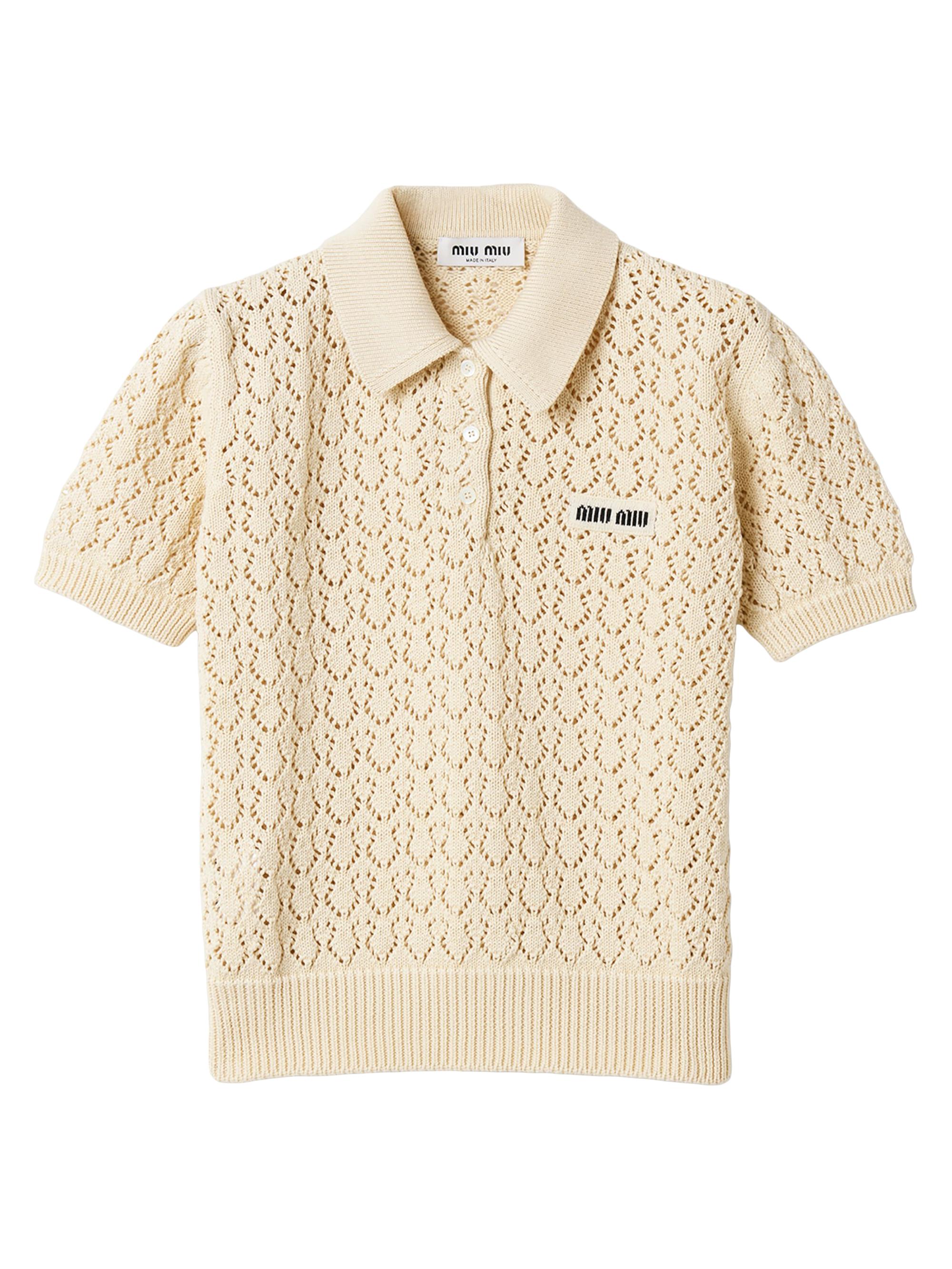 Miu Miu Women's Cotton Polo Shirt - Beige