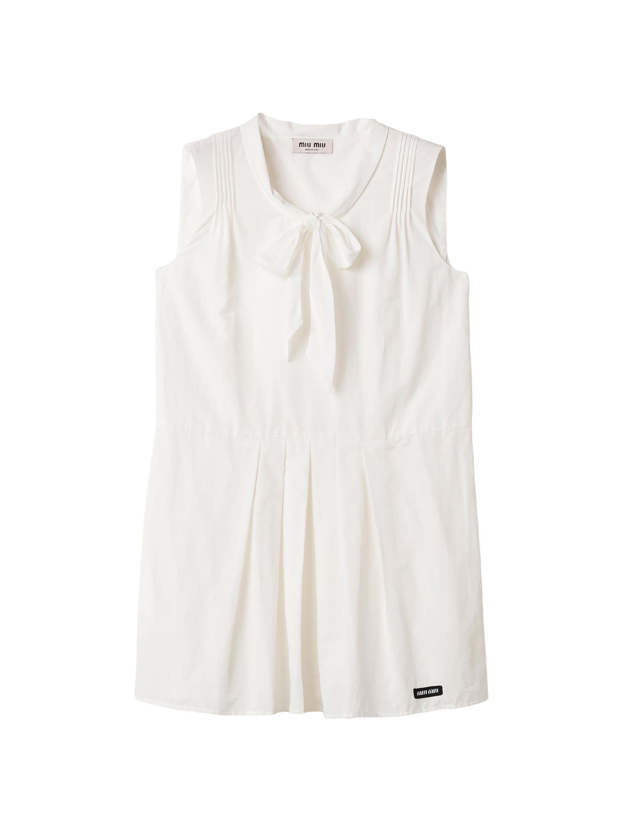 Miu Miu Women's Slubbed Poplin Dress - White