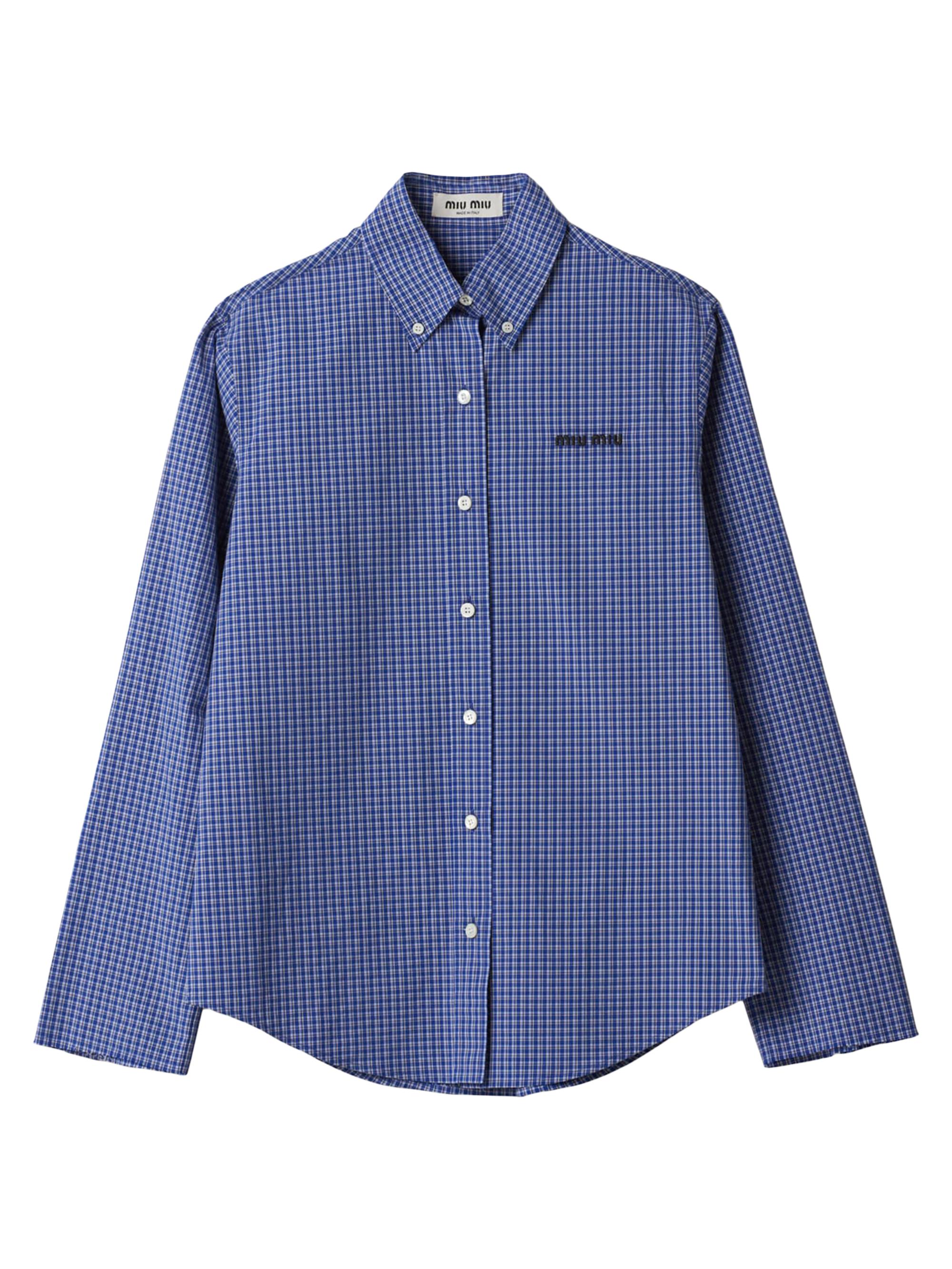 Miu Miu Women's Checked Shirt - Blue