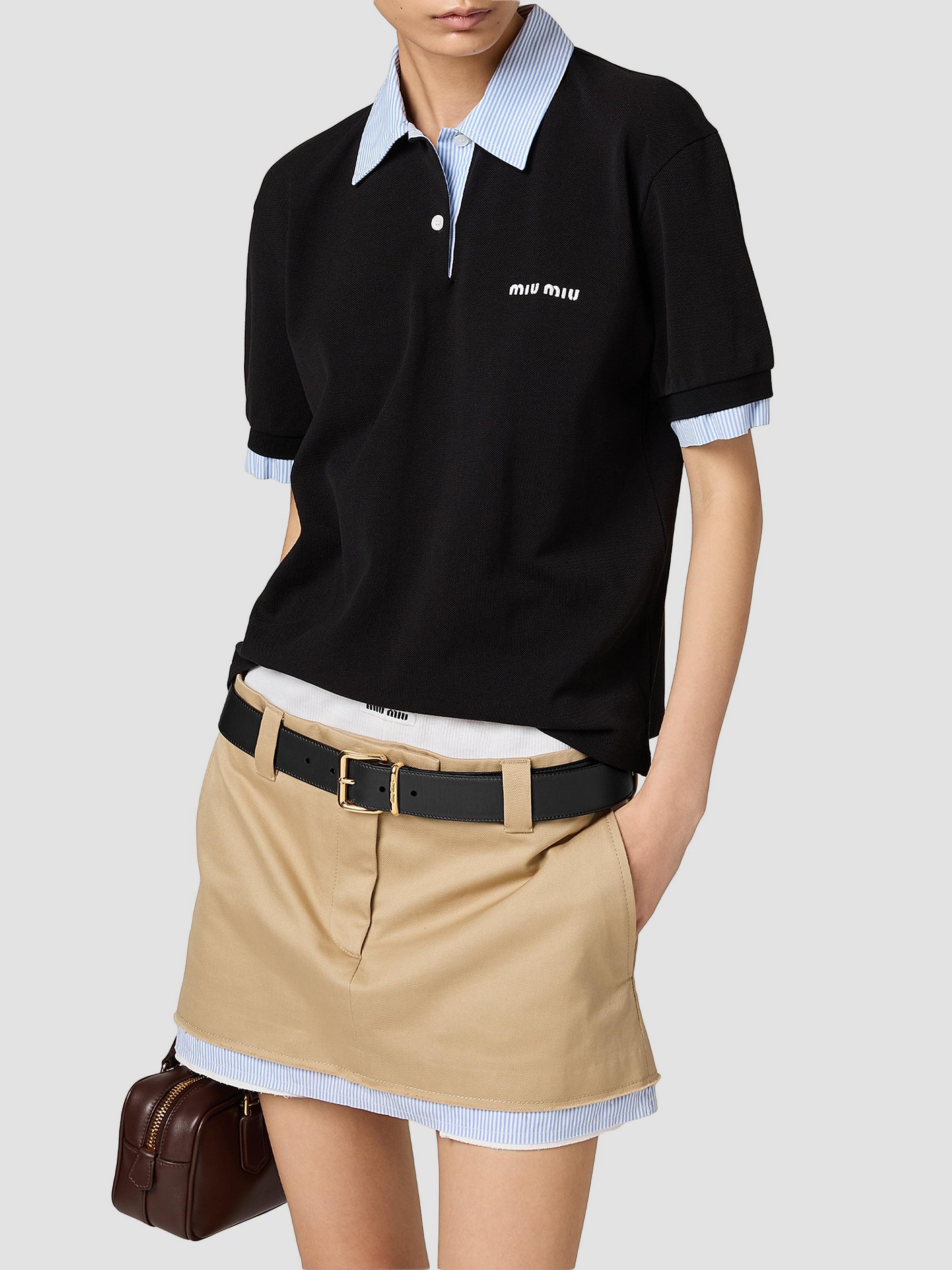 Miu Miu Cotton Piqué Polo Shirt | Saks Fifth Avenue