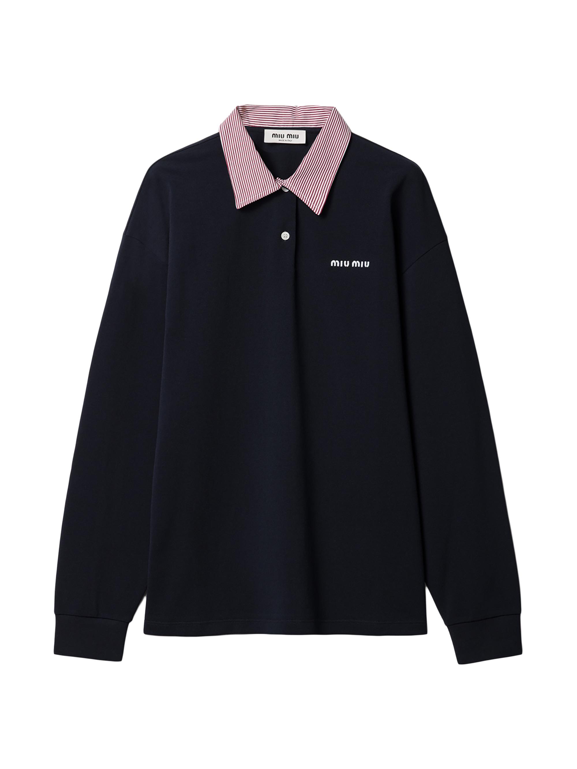 Miu Miu Women's Cotton Piqué Polo Shirt - Dark Blue