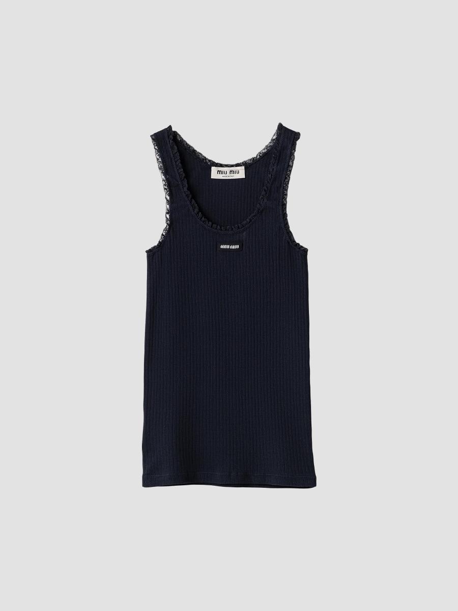 Miu Miu Garment-Dyed Cotton Tank Top | Saks Fifth Avenue