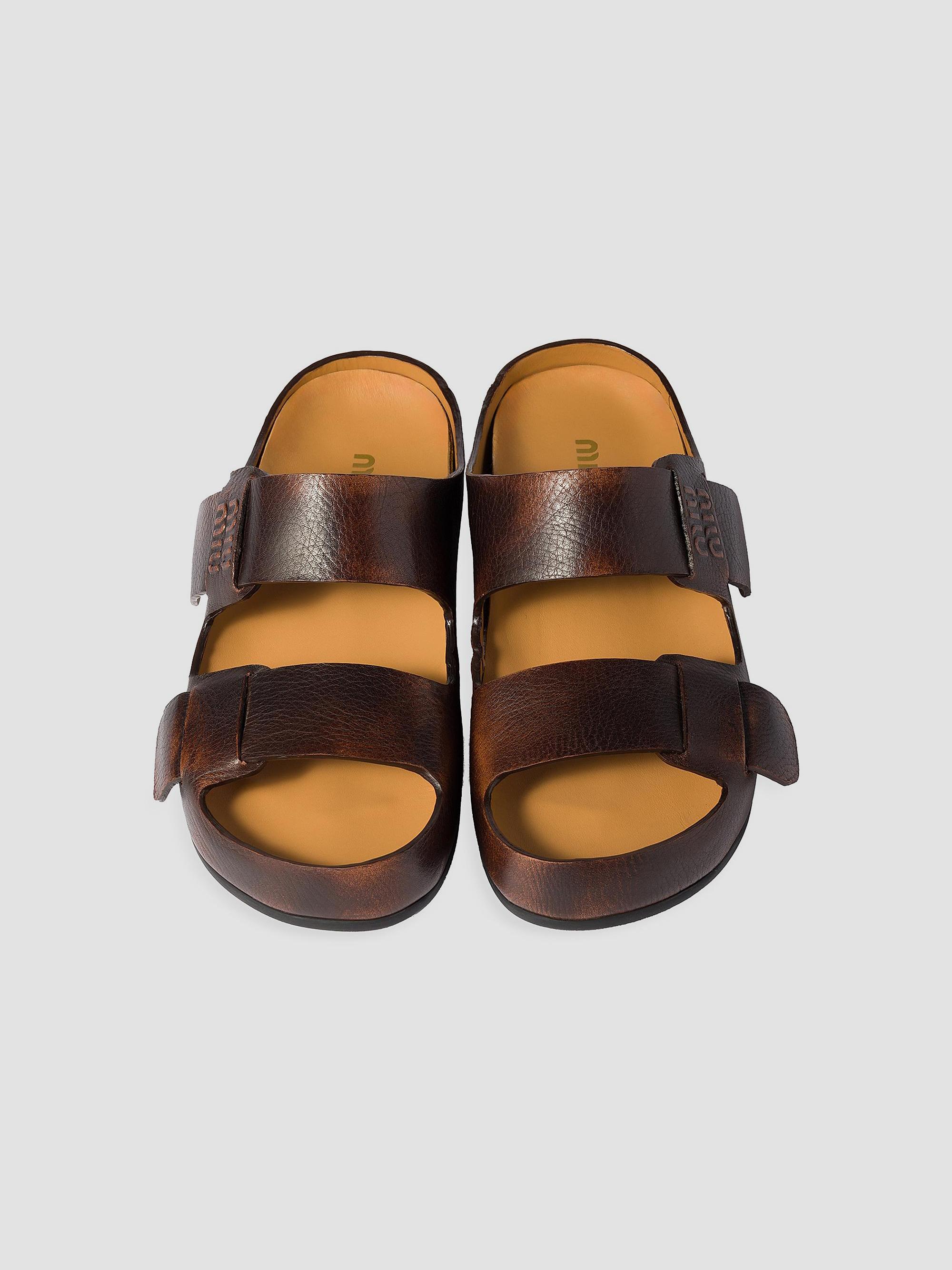 Miu Miu Bleached Leather Sandals | Saks Fifth Avenue
