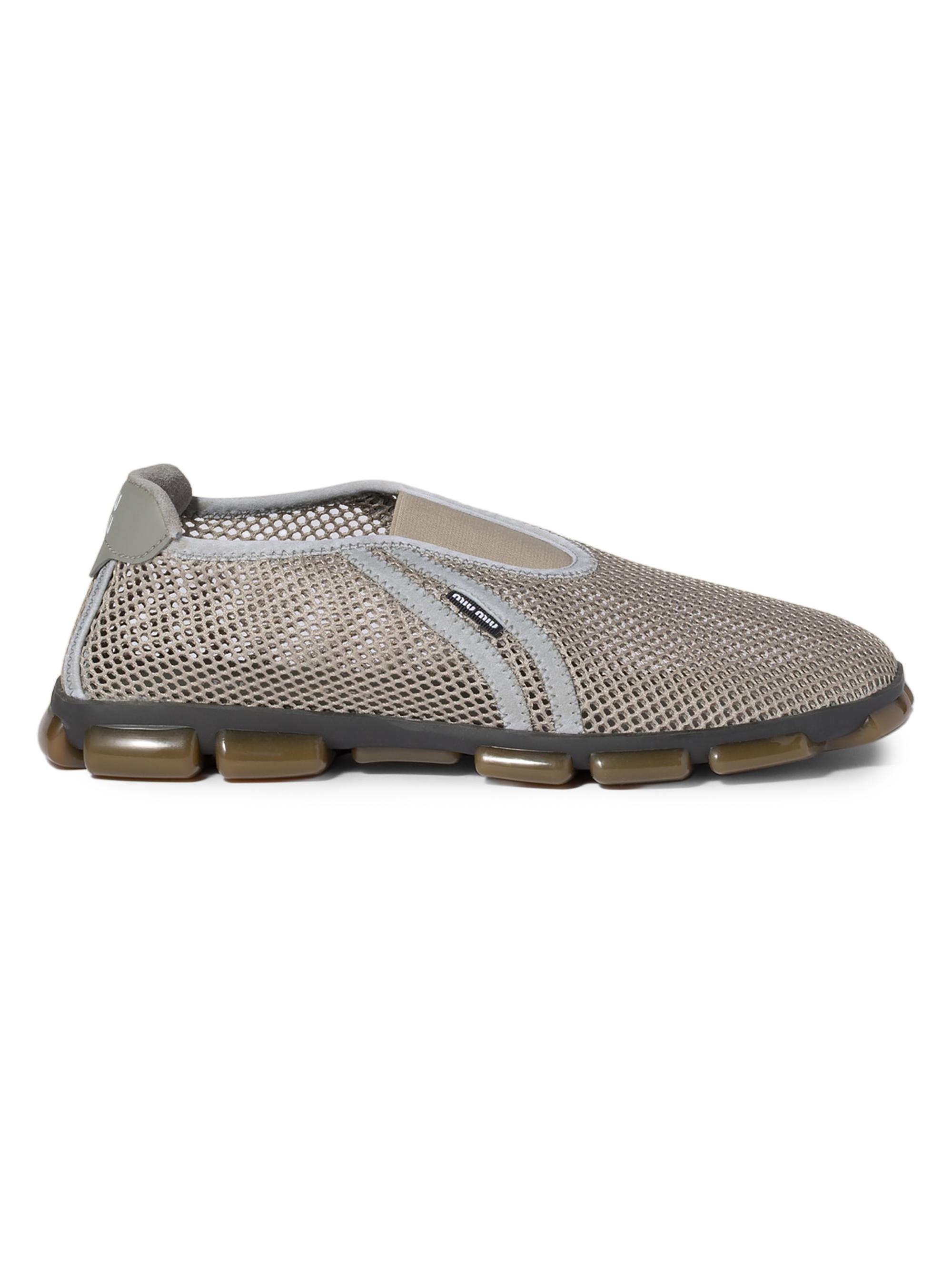 Miu Miu Women's Technical Mesh Fabric Sneakers - Silver