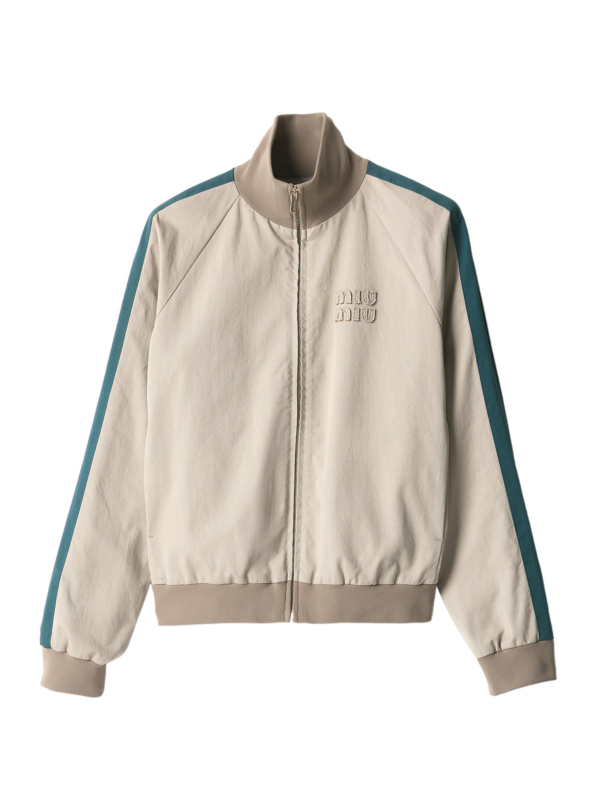 Miu Miu Women's Washed Twill Blouson Jacket - Beige Khaki