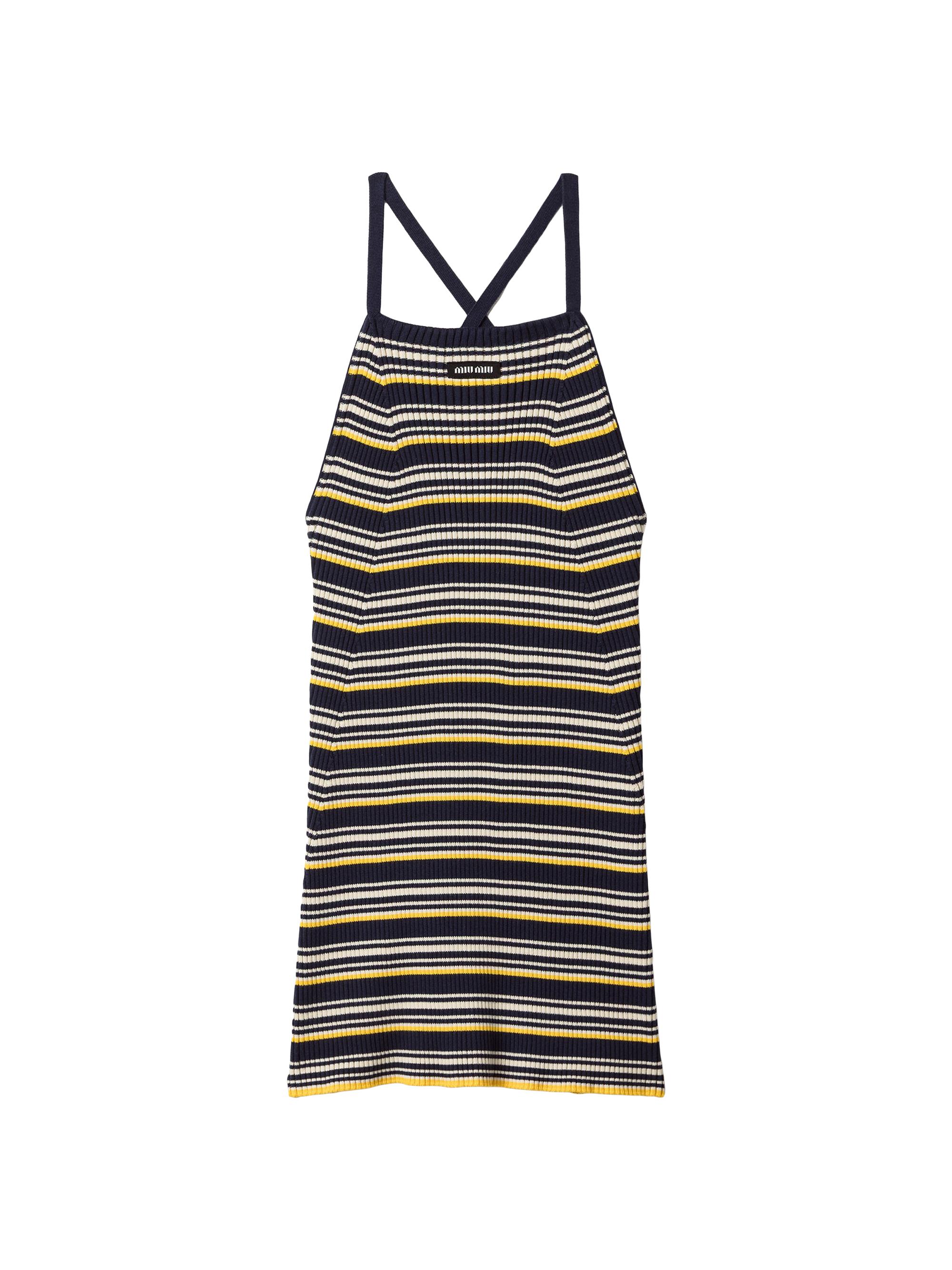 Miu Miu Women's Cotton Knit Mini Dress - Blue Multi