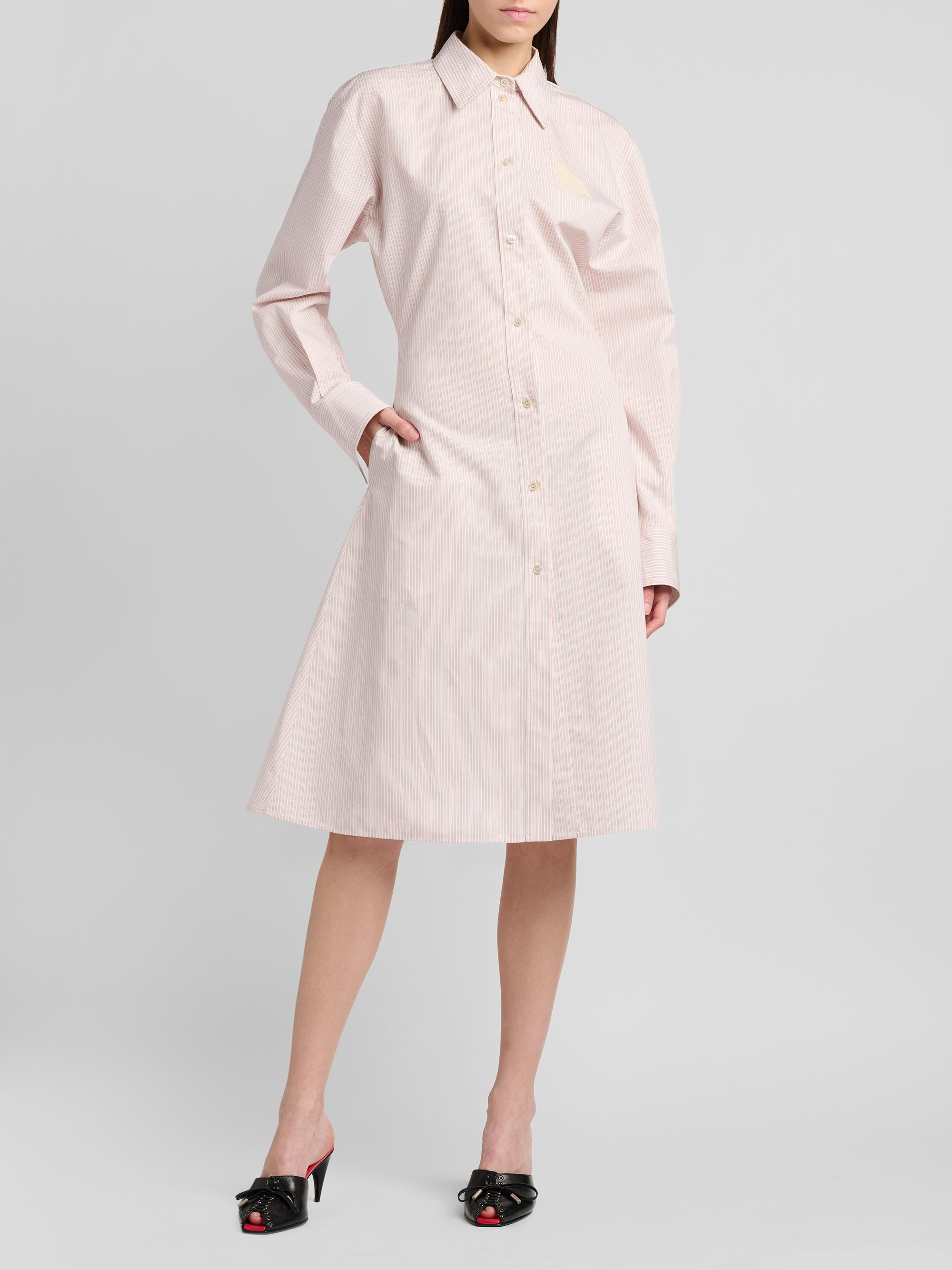 McQueen Women's Striped Cotton-Silk Lace-Up Shirtdress -  Pink | Thumbnail 3