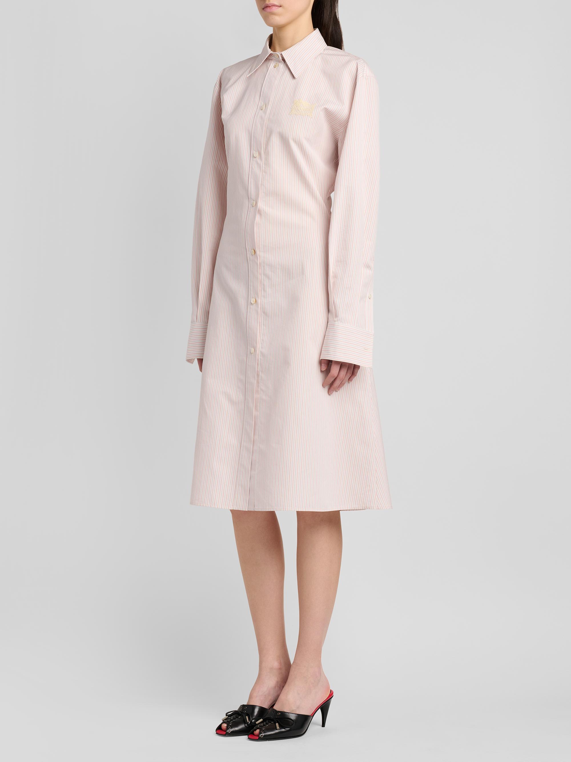 McQueen Women's Striped Cotton-Silk Lace-Up Shirtdress -  Pink | Thumbnail 4