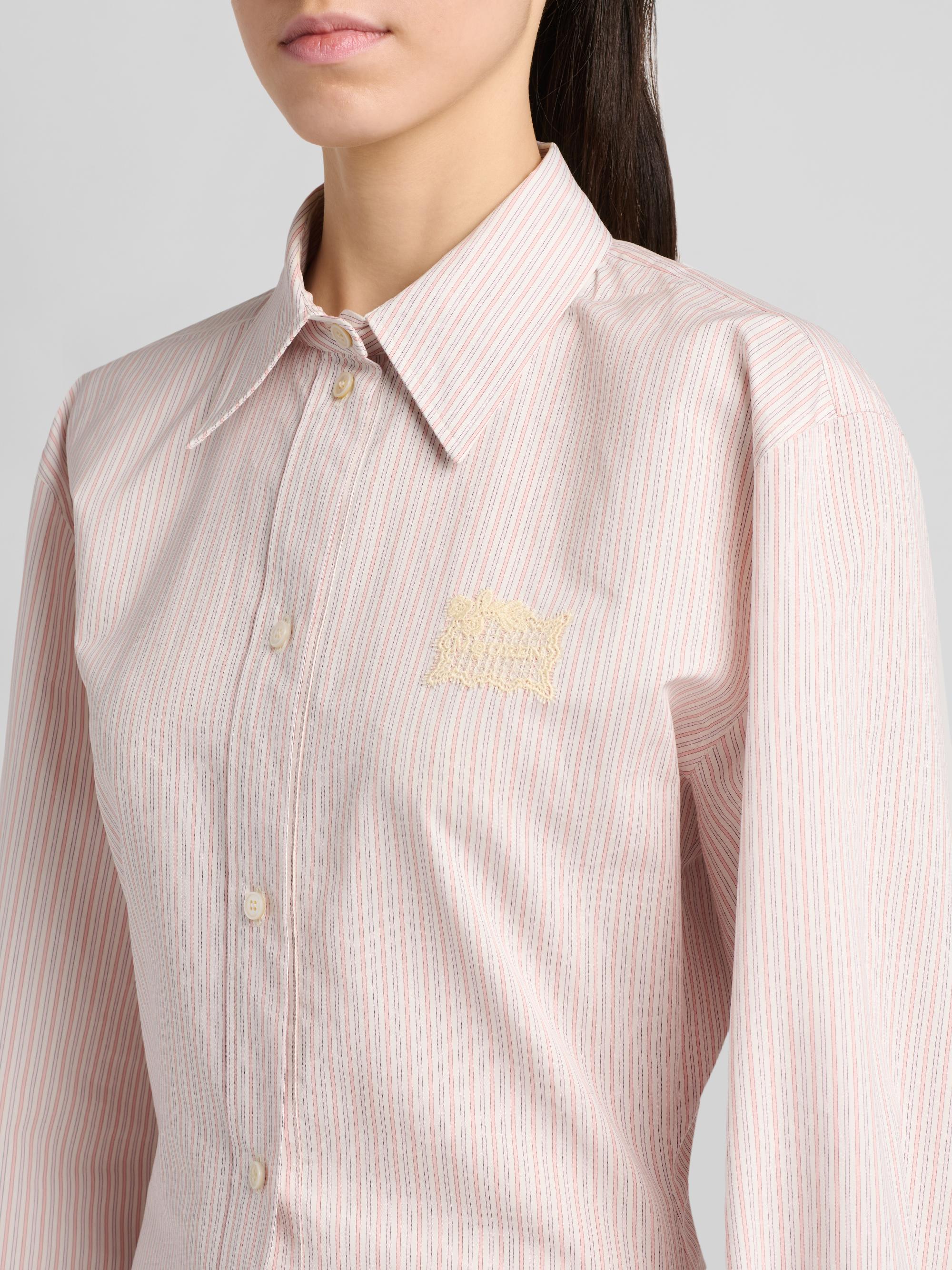 McQueen Women's Striped Cotton-Silk Lace-Up Shirtdress -  Pink | Thumbnail 6