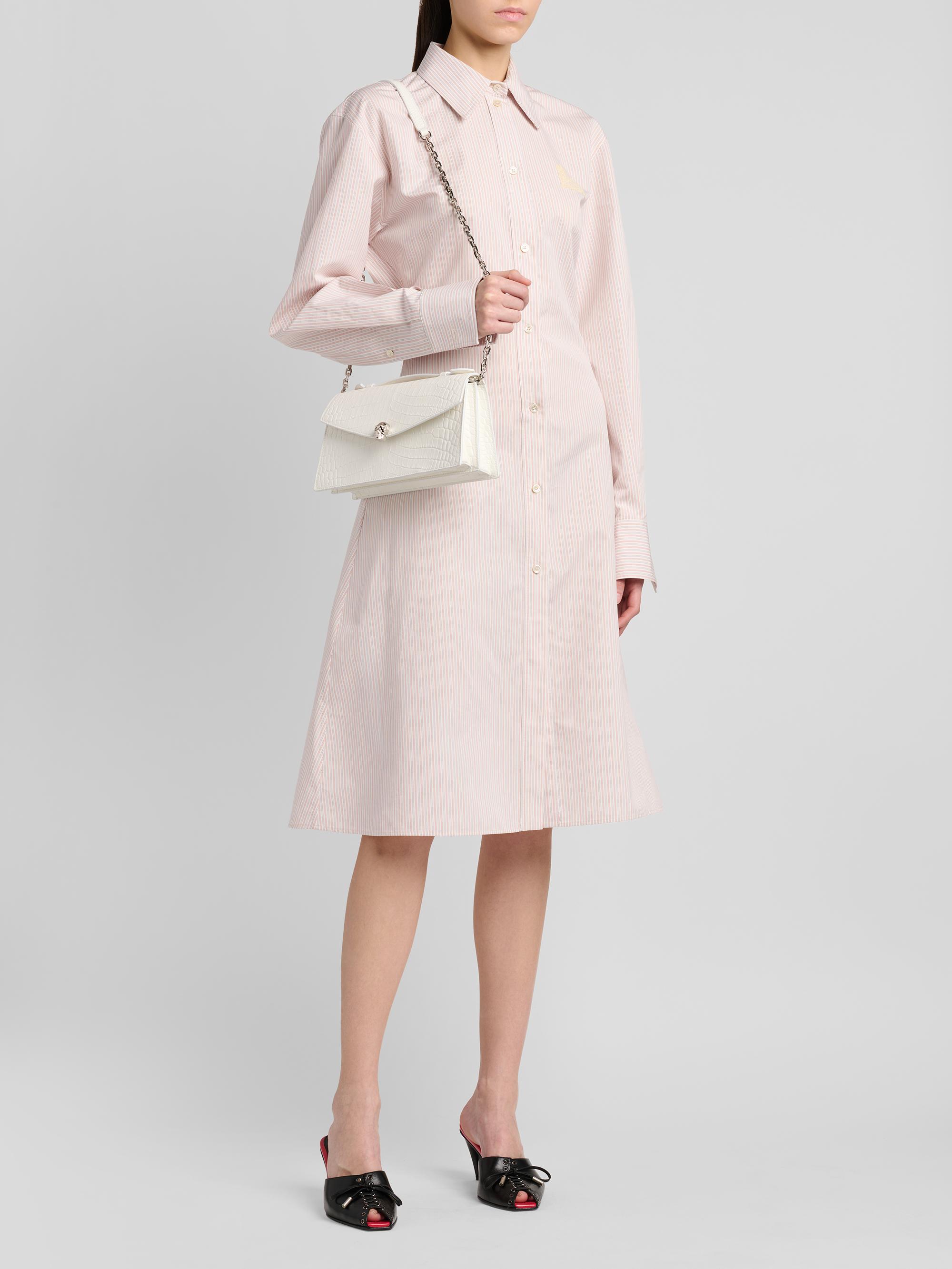 McQueen Women's Striped Cotton-Silk Lace-Up Shirtdress -  Pink | Thumbnail 2