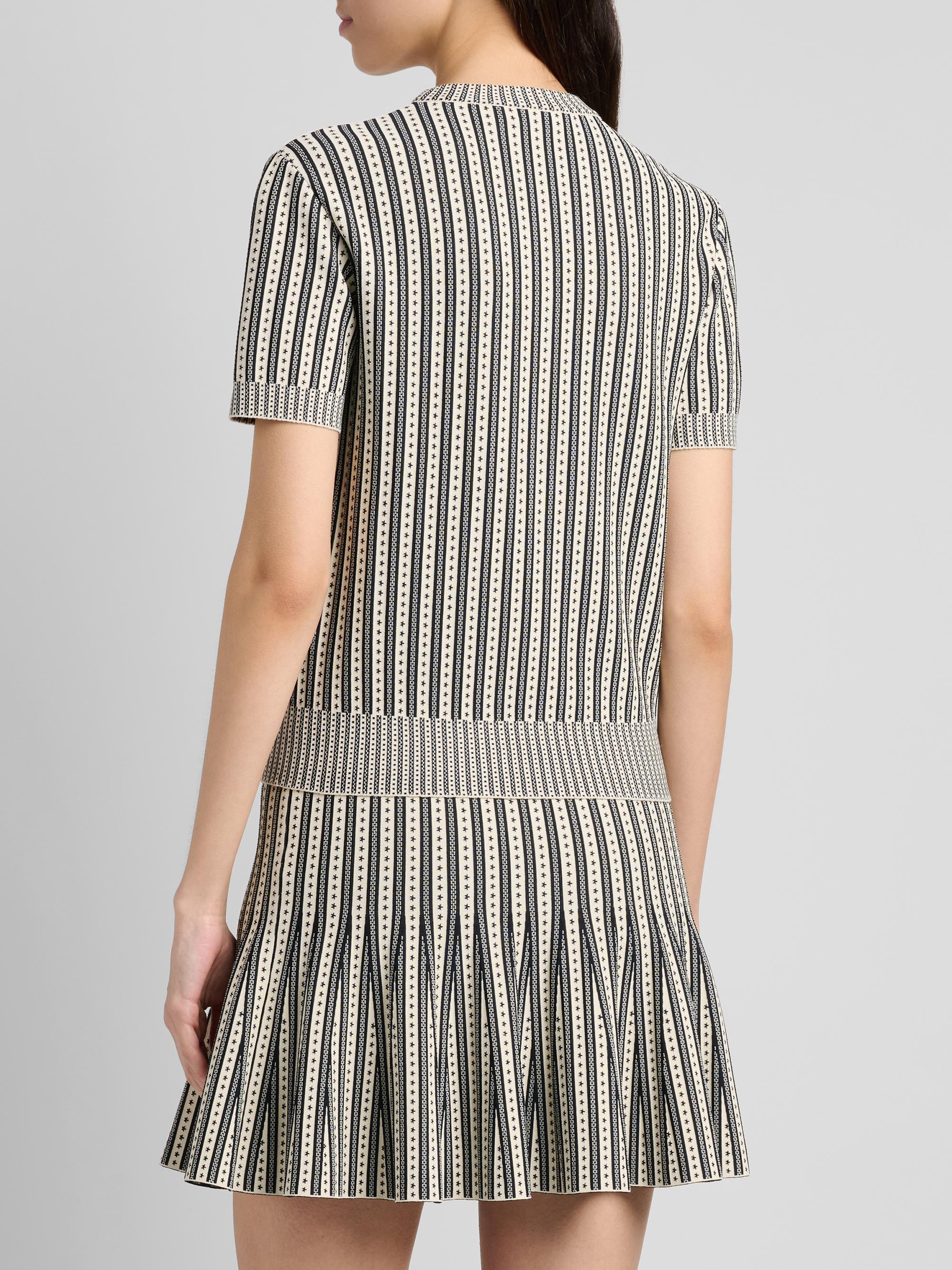 McQueen Women's Jacquard Striped Crewneck Top -  Navy | Thumbnail 5