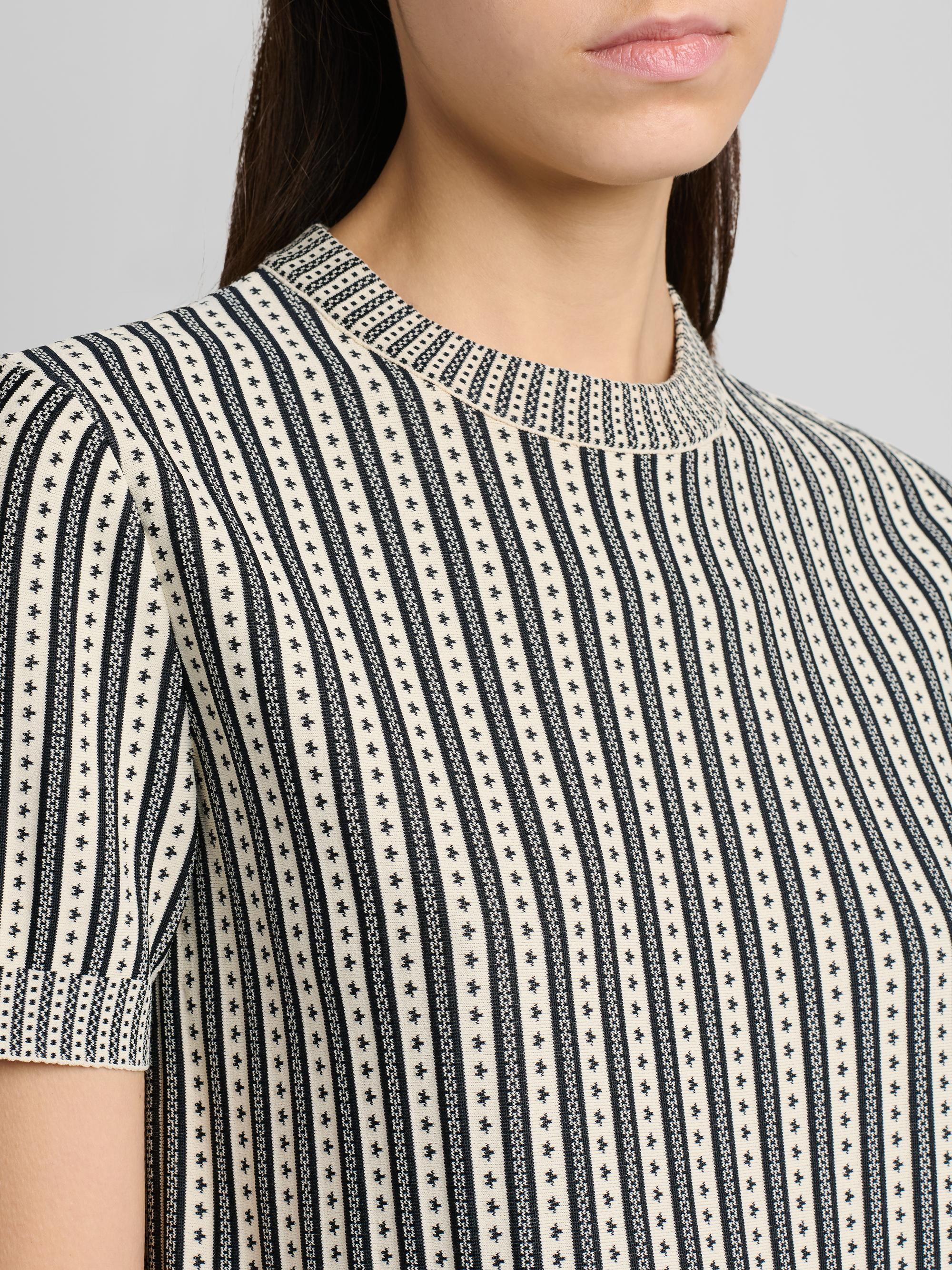 McQueen Women's Jacquard Striped Crewneck Top -  Navy | Thumbnail 6