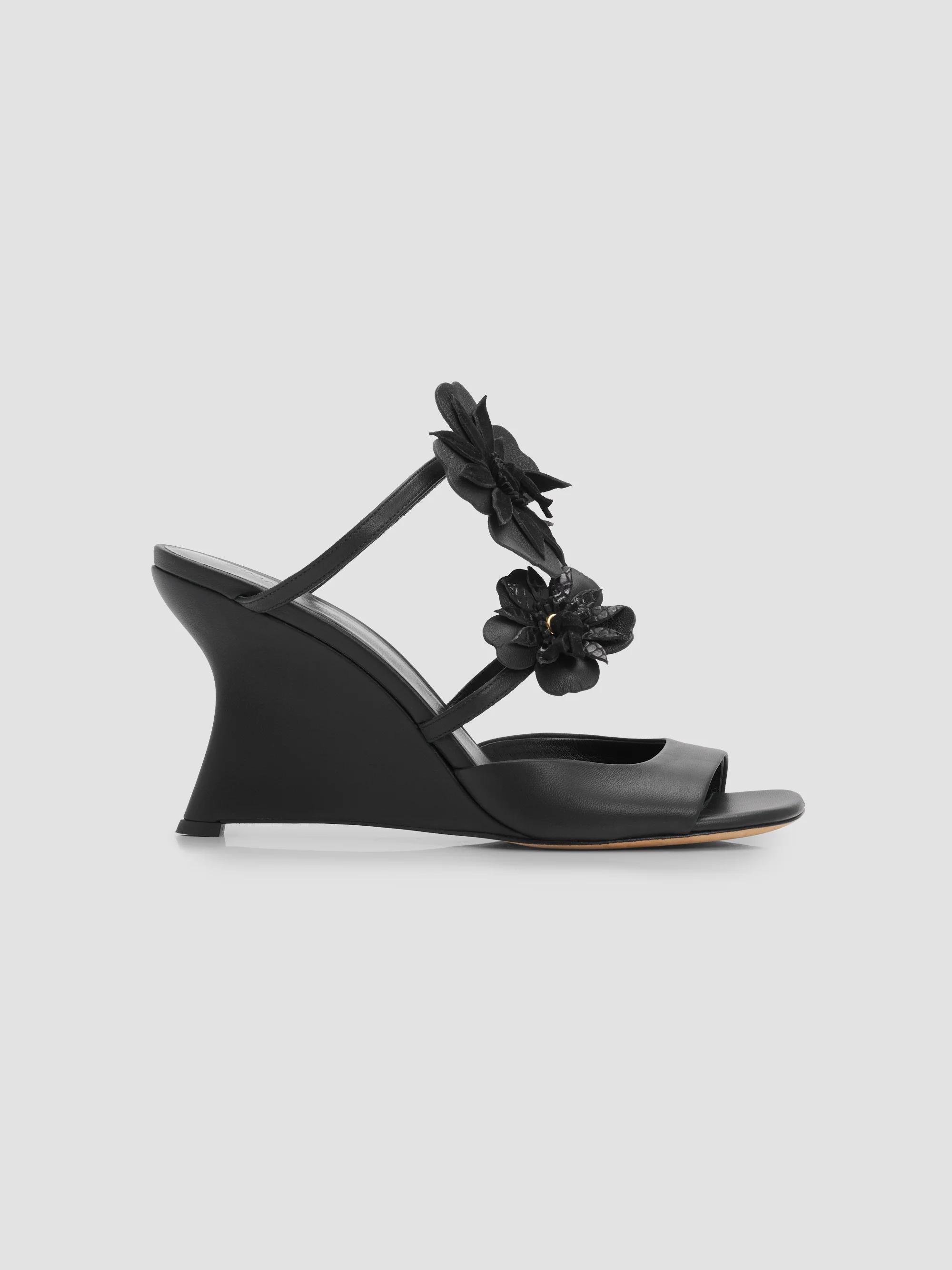Zimmermann Belara 85MM Floral Leather Wedge Sandals | Saks Fifth
