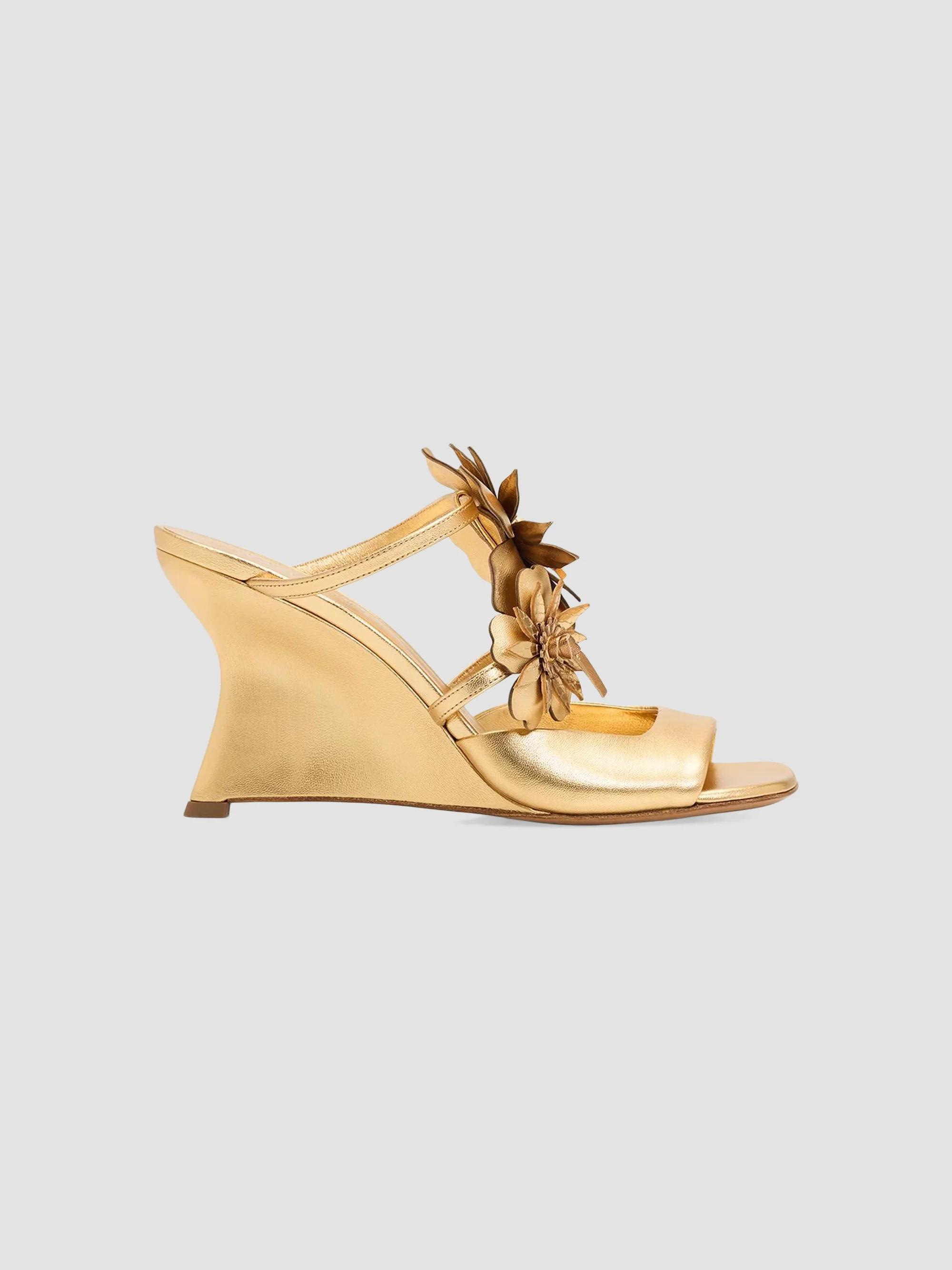 gold dress wedges Women's Designer 246D