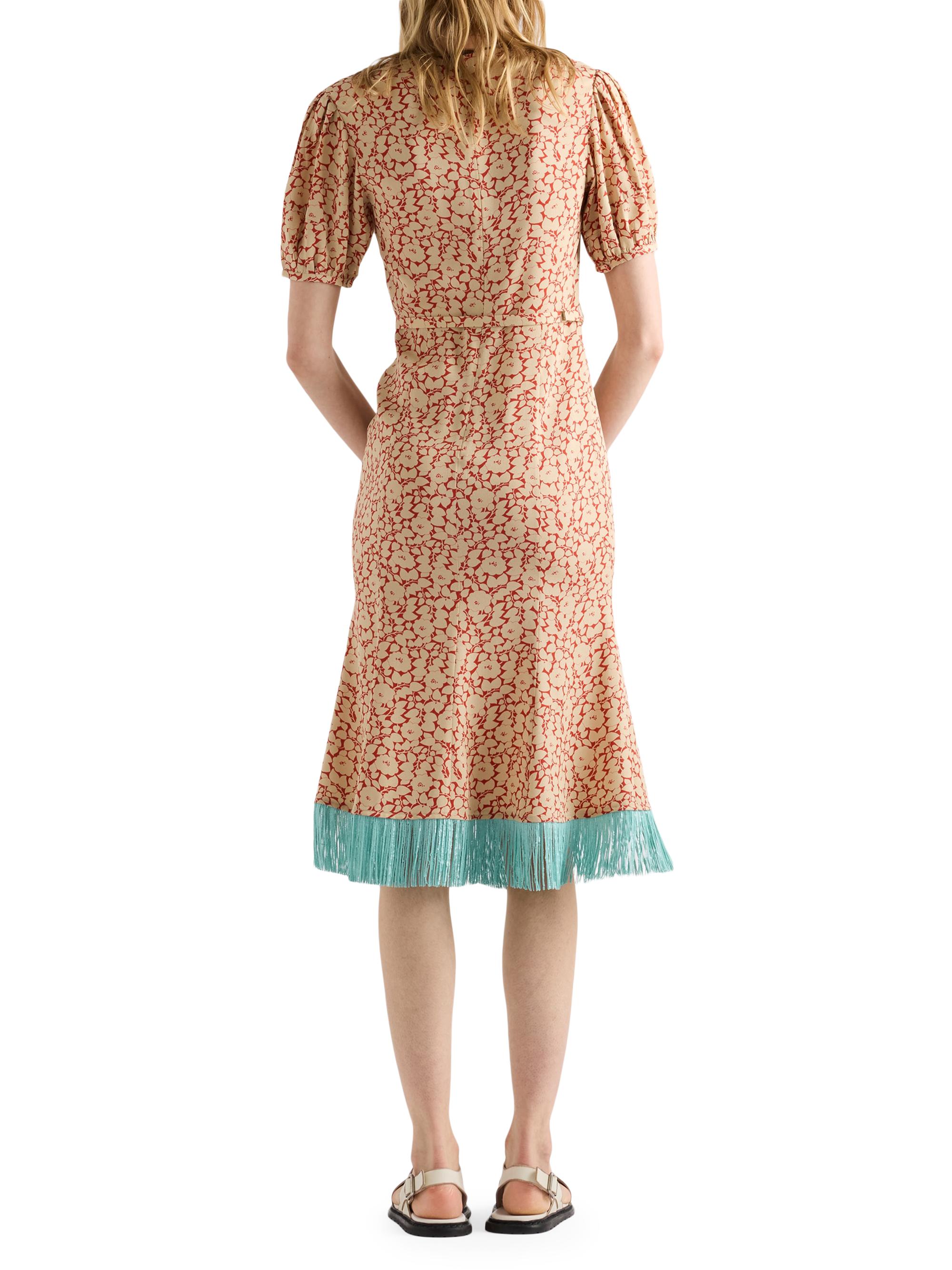 prada embroidered dress Prada Women's Embroidered Checked Poplin Dress - Beige Khaki