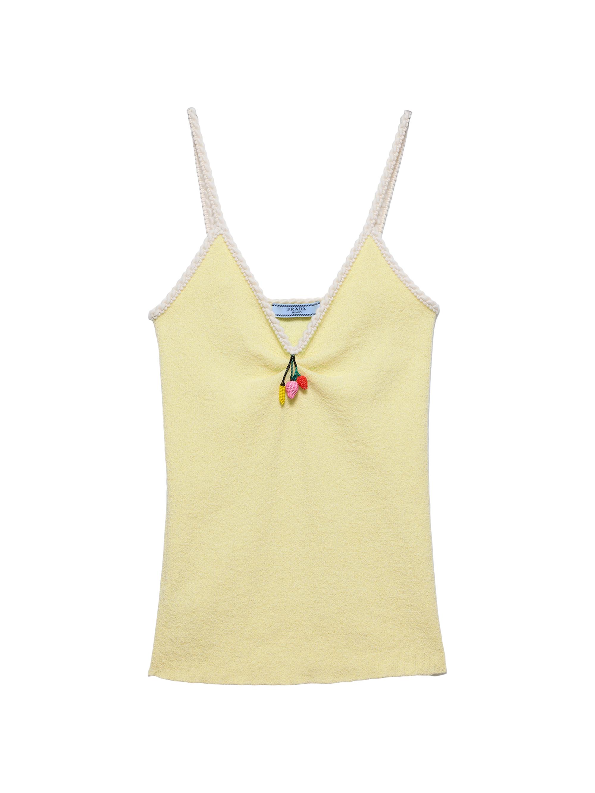 Prada Women's Cotton Bouclé Top - Yellow
