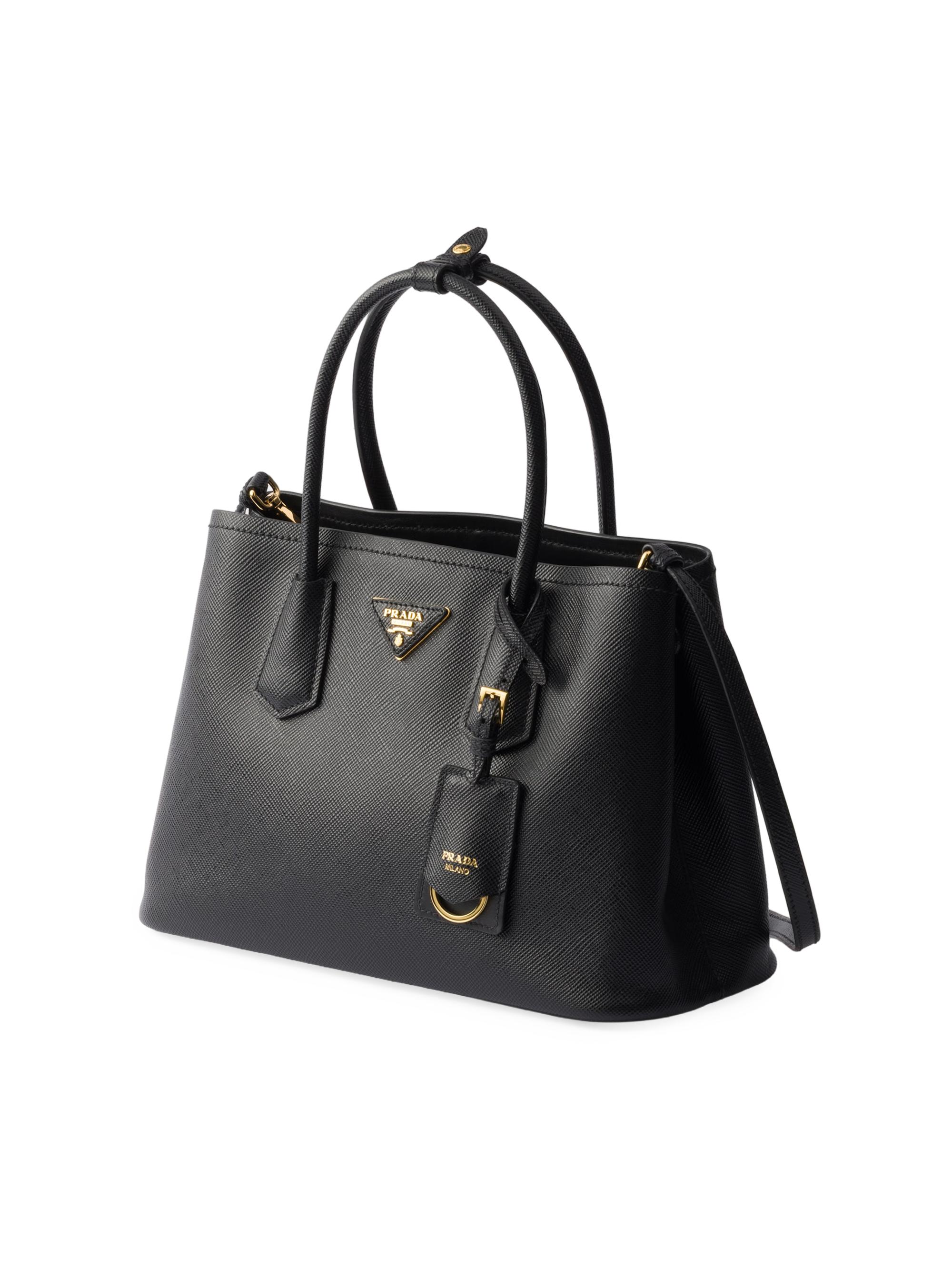 Prada Double Saffiano Leather Top Handle Bag | Saks Fifth Avenue