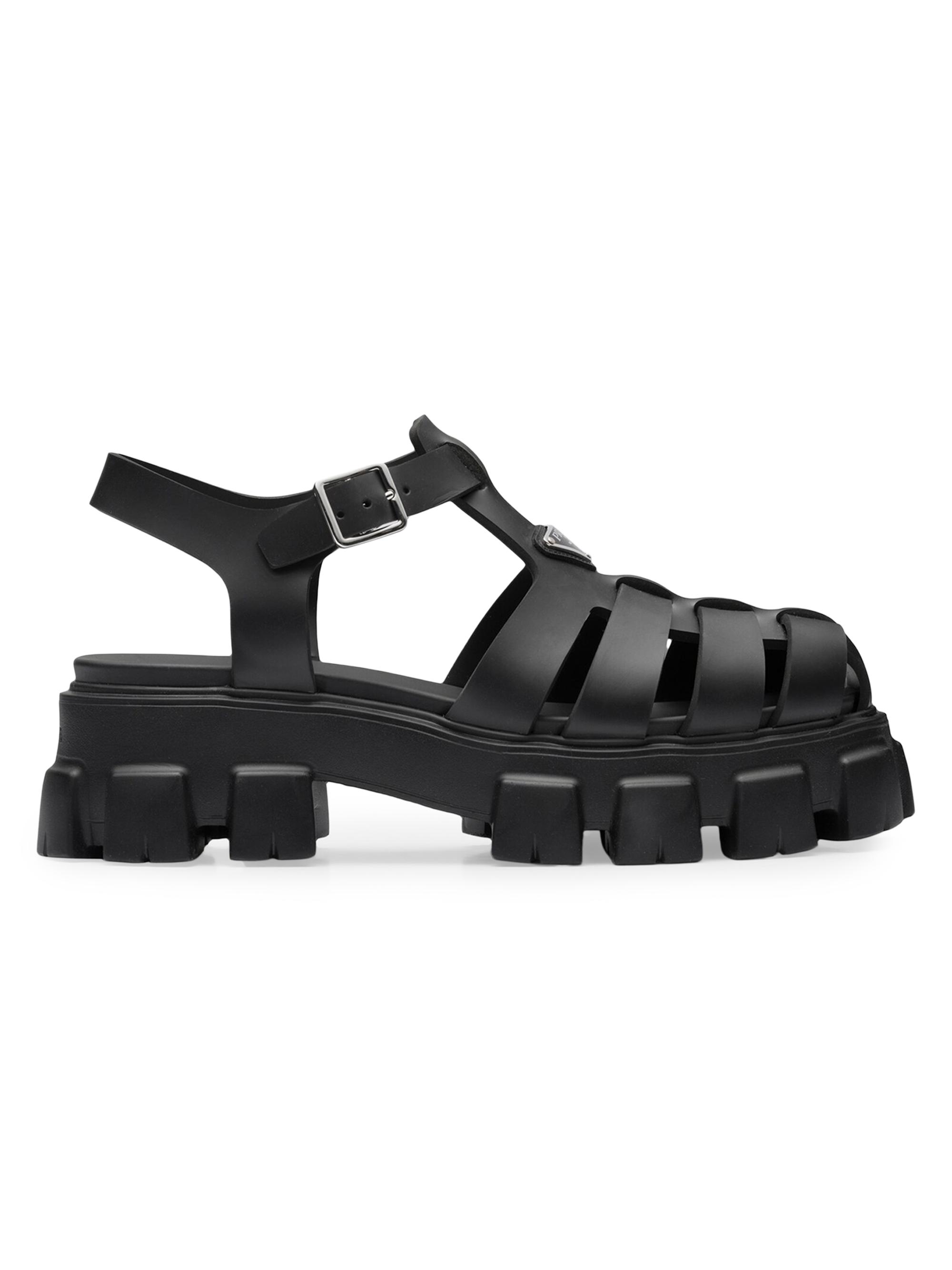 PRADA ストラップパンプス　〈625〉 Prada Crisscross Rubber Sandals | Saks Fifth Avenue