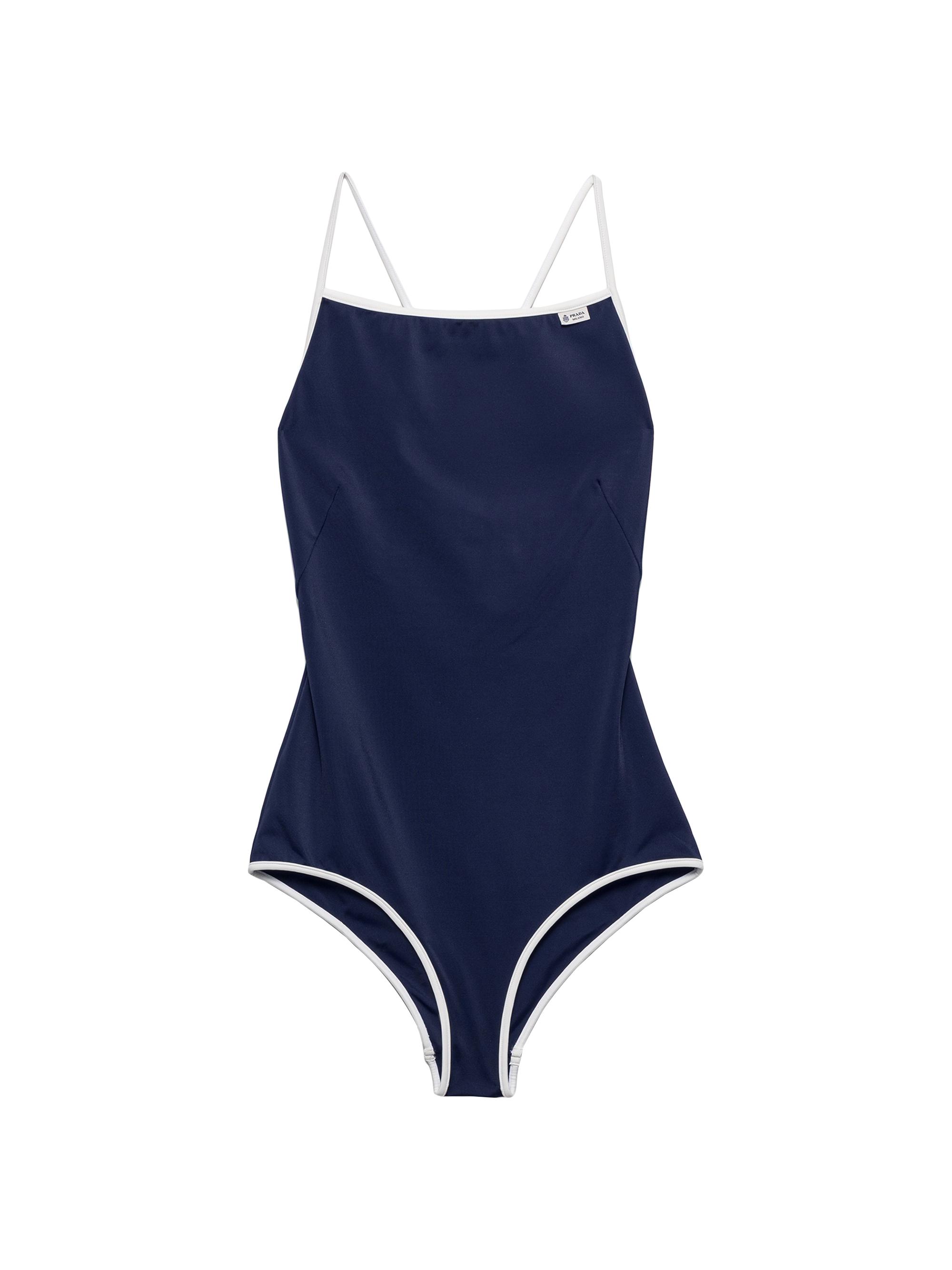 Prada Women's One-Piece Jersey Swimsuit - Blue
