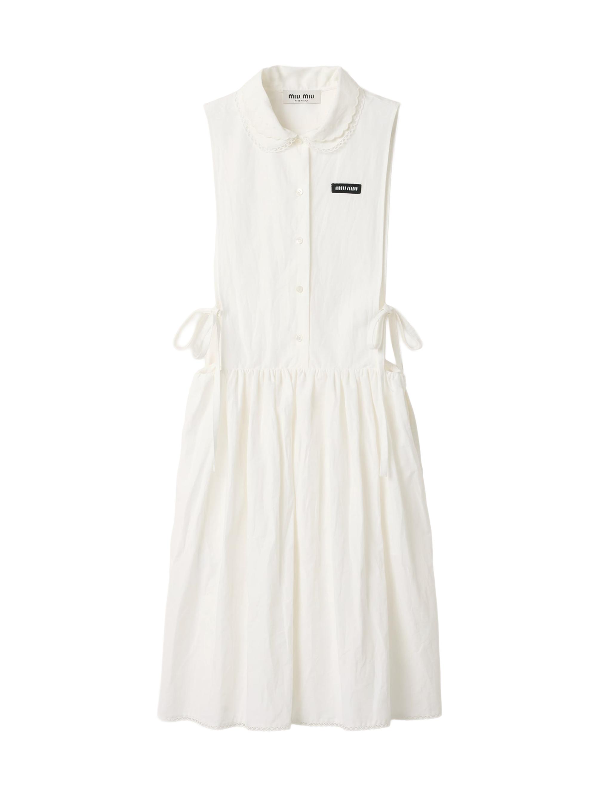 Miu Miu Women's Slubbed Poplin Dress - White