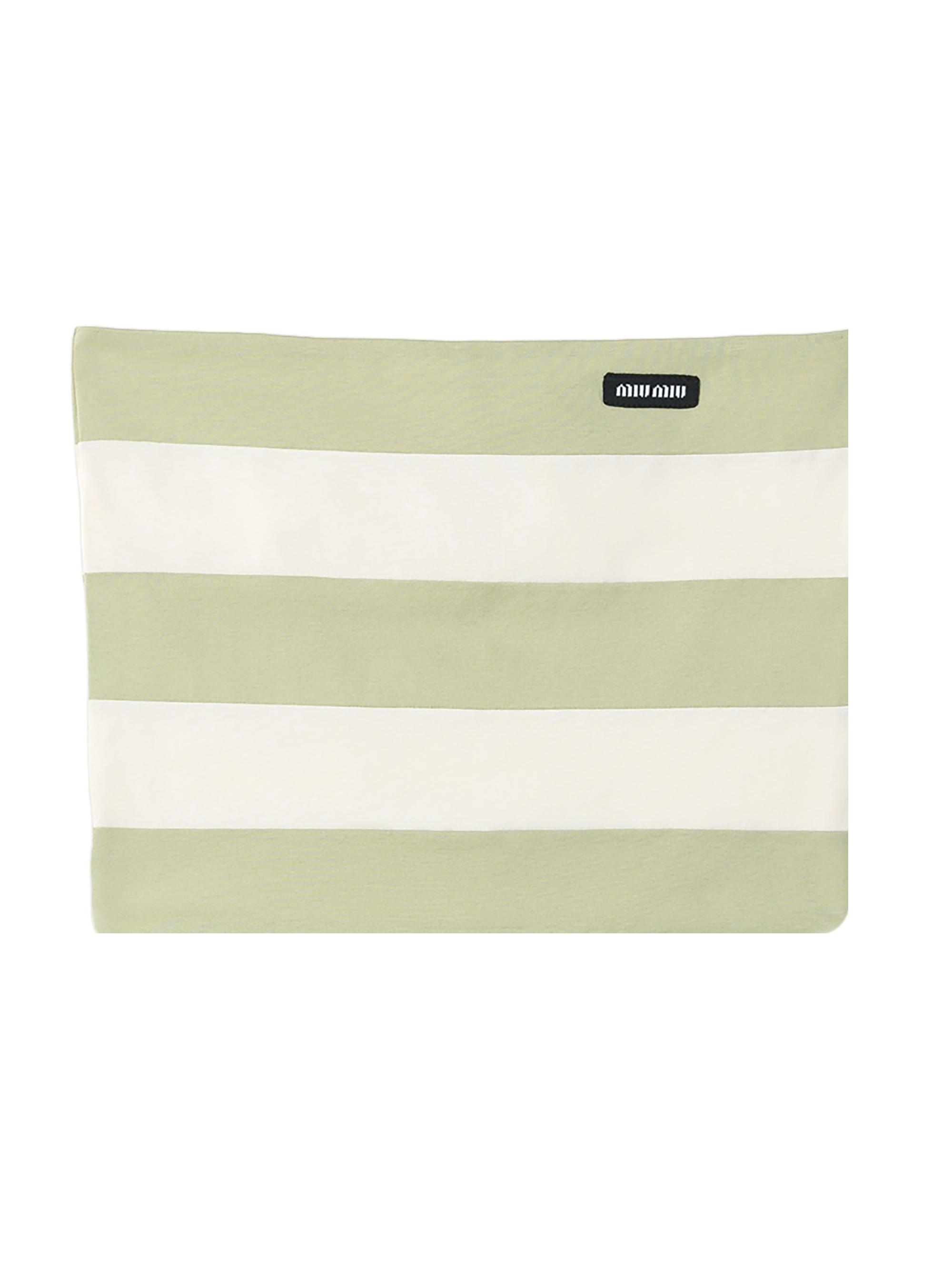 Miu Miu Women's Striped Jersey Top - Green Multi