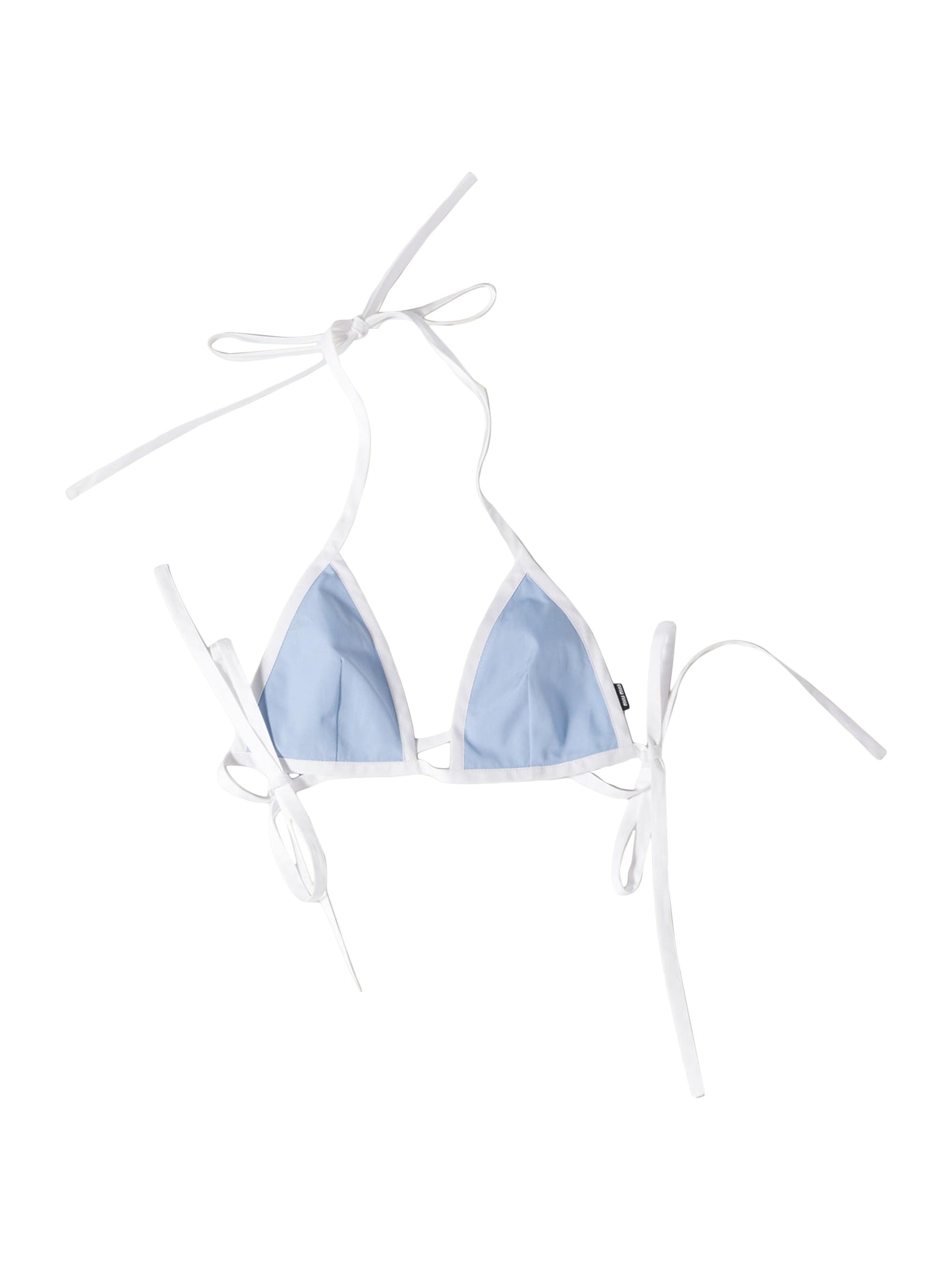 Miu Miu Women's Poplin Bikini Top - Blue | Thumbnail 6