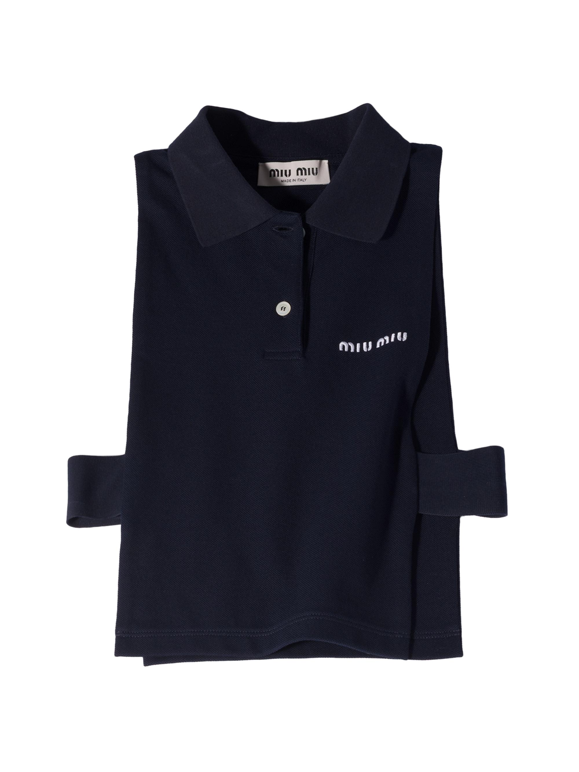Miu Miu Women's Piqué Polo Vest - Blue