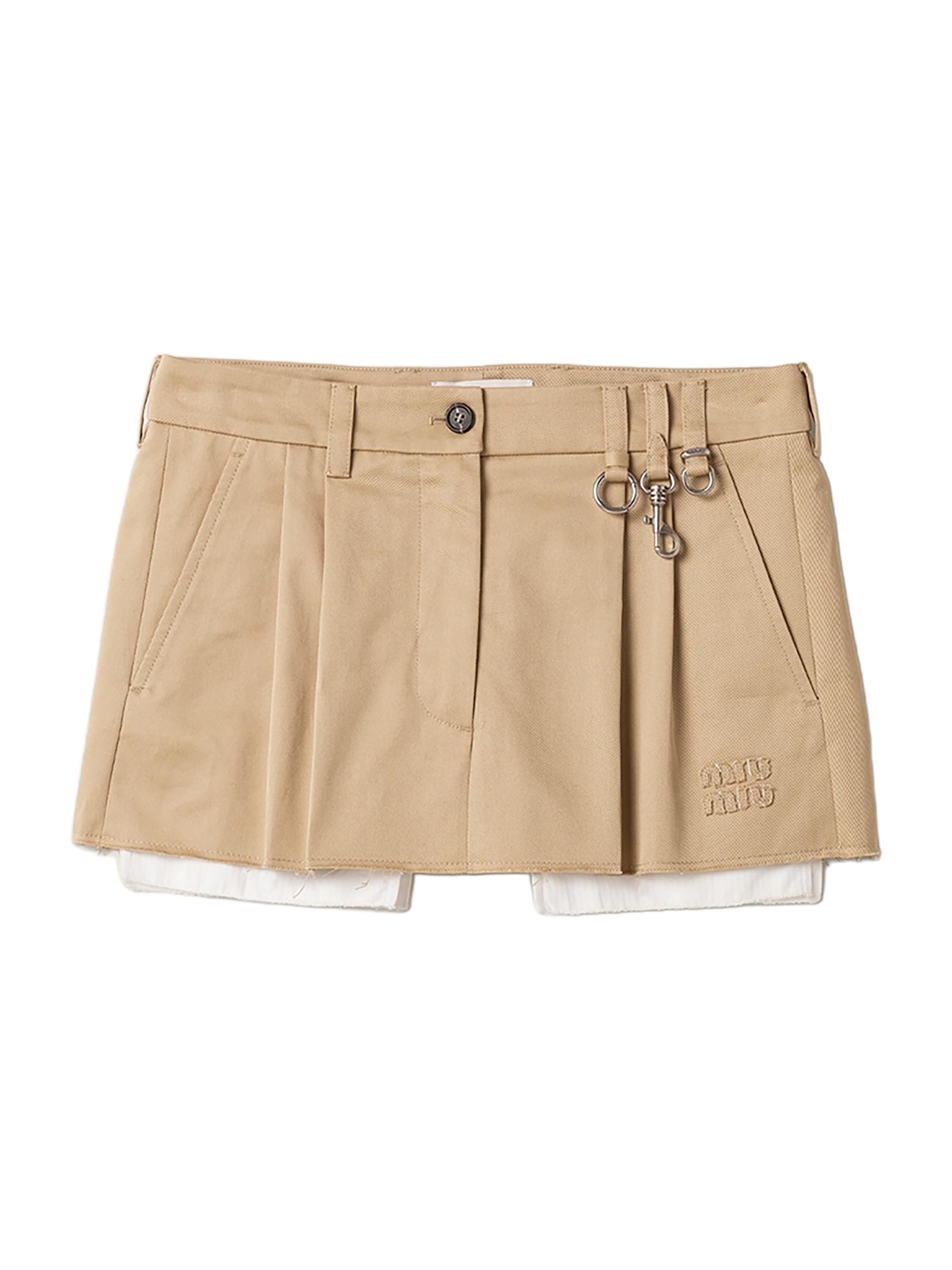 Miu Miu Women's Chino Mini-Skirt - Beige