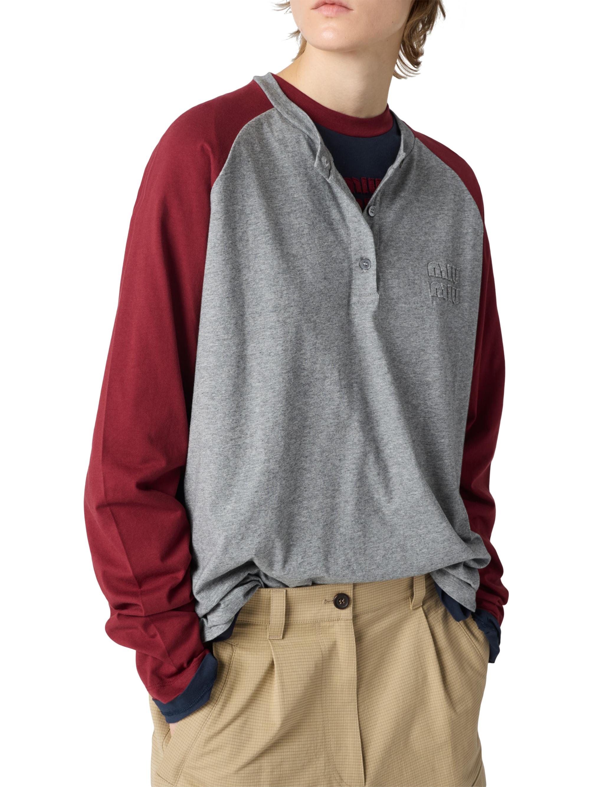 Miu Miu Cotton Jersey Henley Shirt | Saks Fifth Avenue