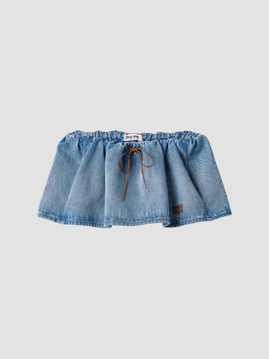 Miu Miu Washed Denim Mini-Skirt | Saks Fifth Avenue